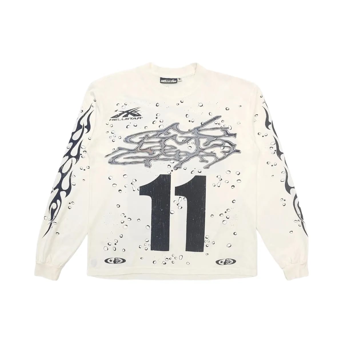 Hellstar Studios Moto Cross Longsleeve T-Shirt White