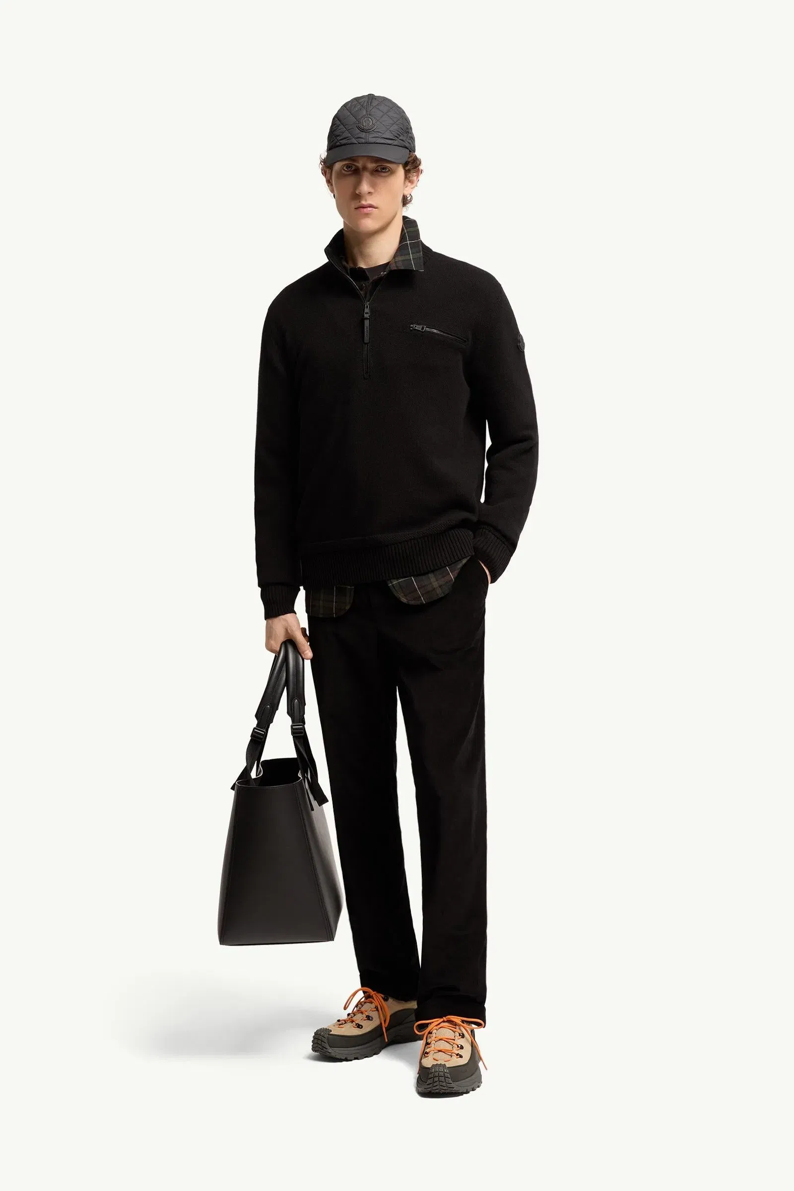 Moncler Wool & Cashmere Blend Turtleneck Sweater Black Black