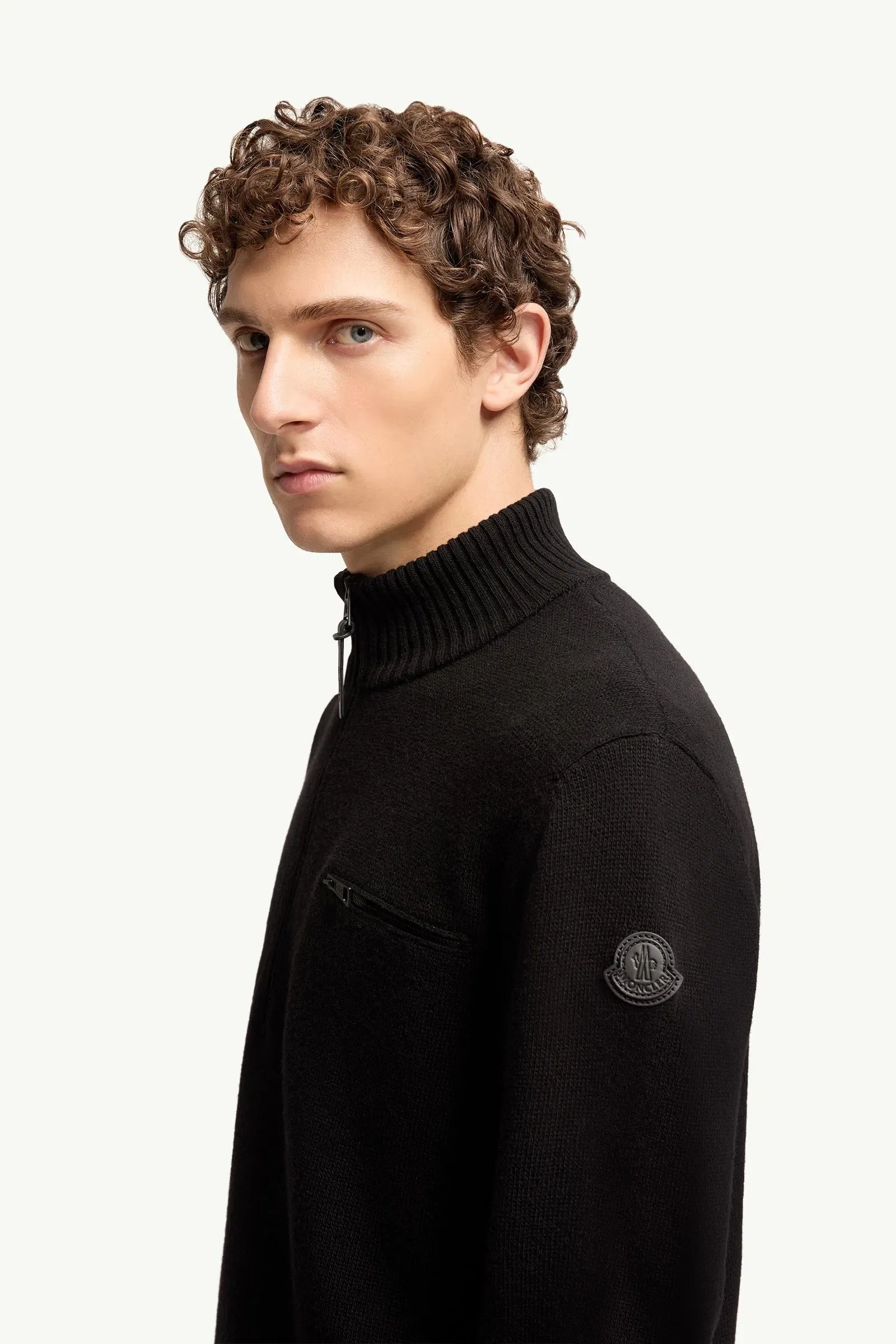 Moncler Wool & Cashmere Blend Turtleneck Sweater Black Black