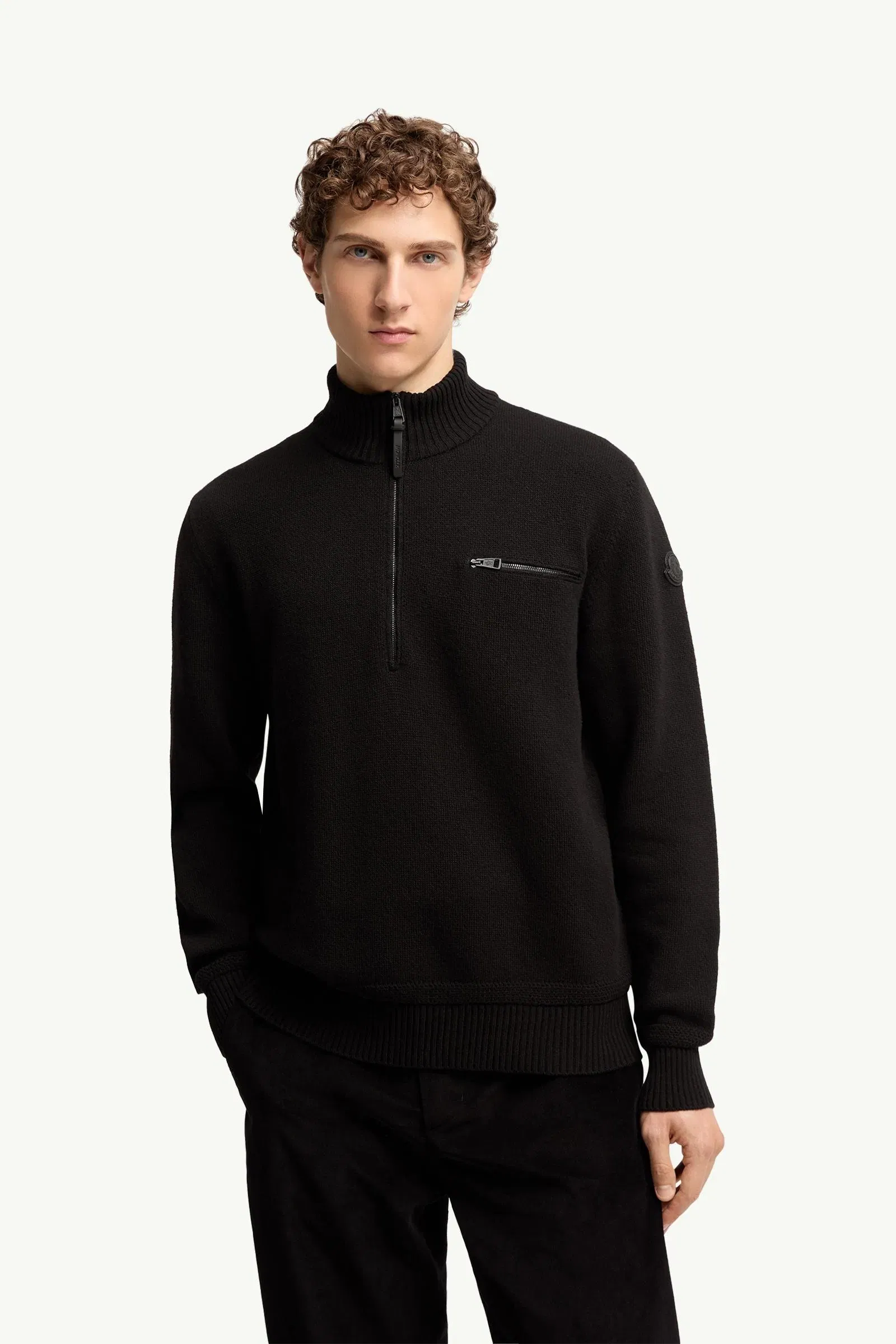 Moncler Wool & Cashmere Blend Turtleneck Sweater Black Black