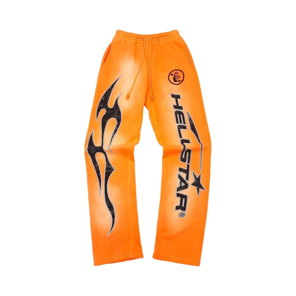 Hellstar Fire Orange Closed Elastic Bottom Sweatpants Orange Dye