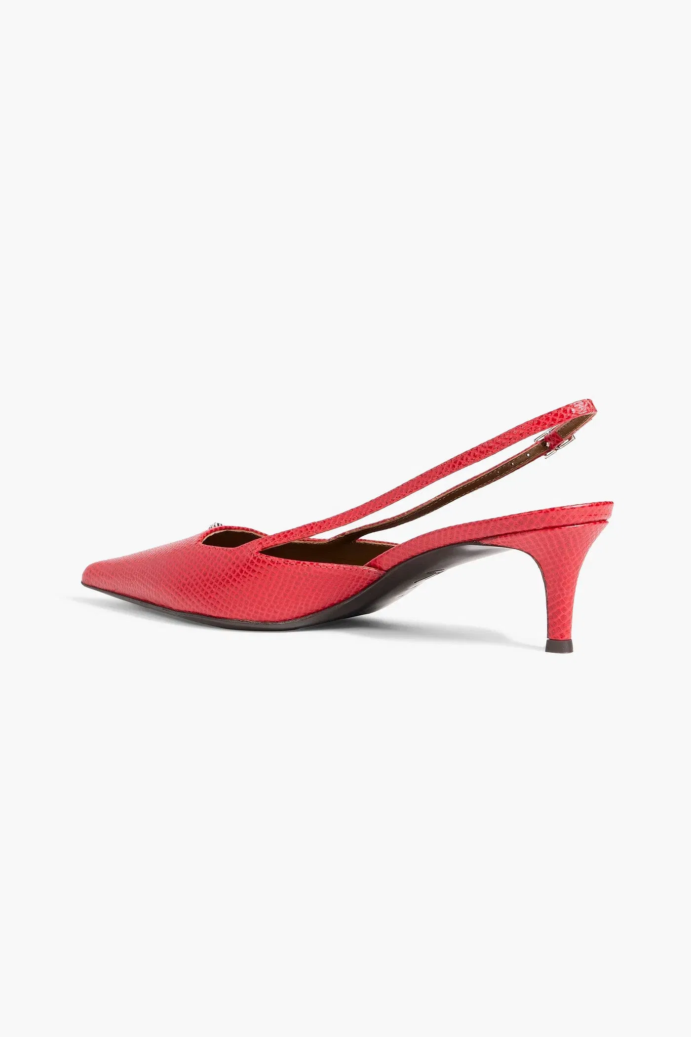 Giuseppe Zanotti Brenda 45 Lizard-Effect Leather Slingback Pumps Red Women's