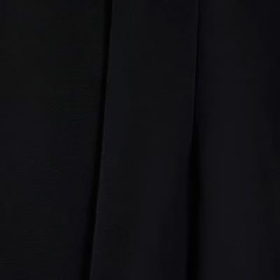 Petite Black Belted Straight Leg Trousers