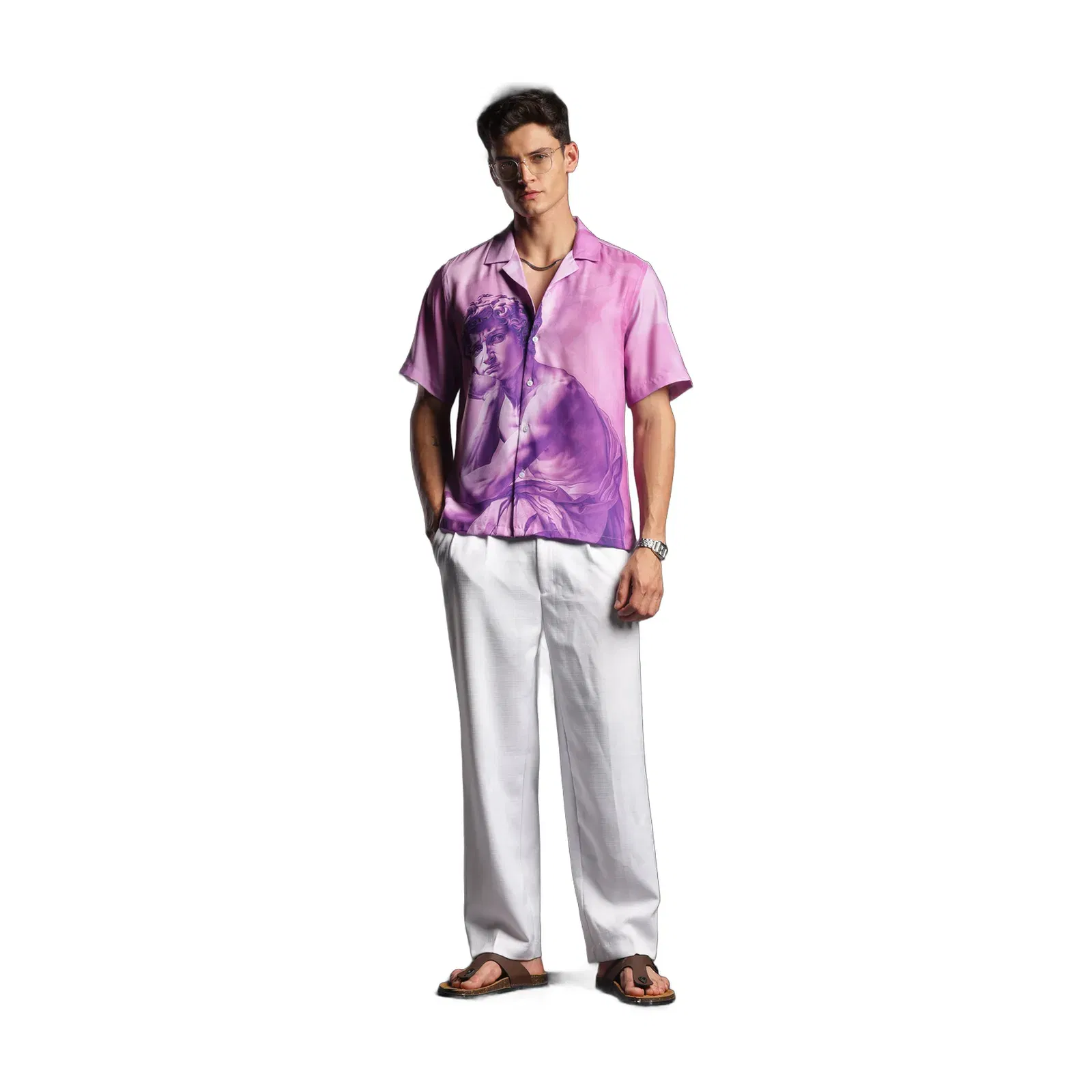 Purple Angelo Resort collar shirt