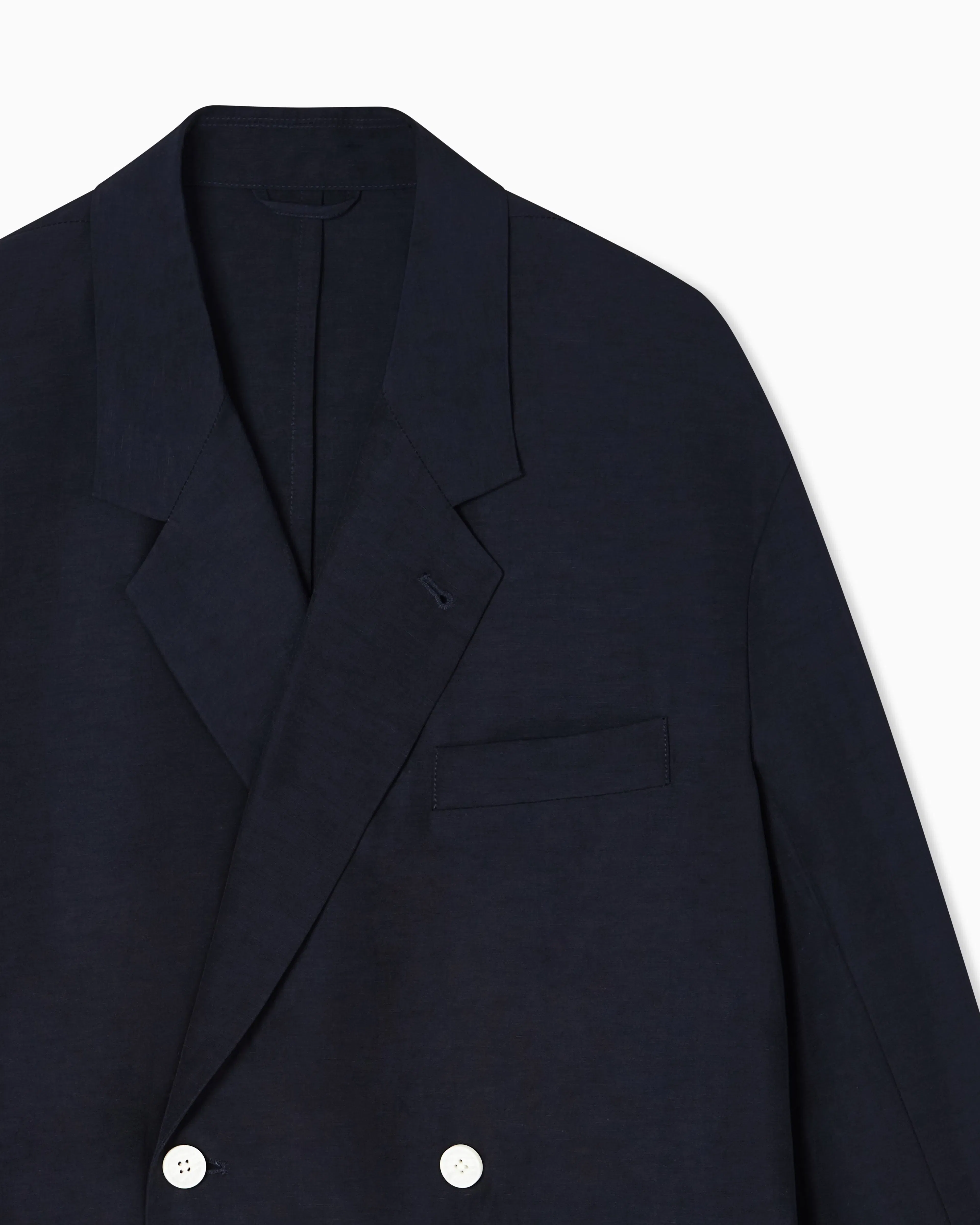 Emporio Armani Linen-blend double-breasted jacket