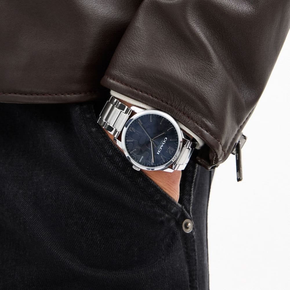 Coach Keane Watch Gift Set, 39 Mm Stainless Steel Saddle
