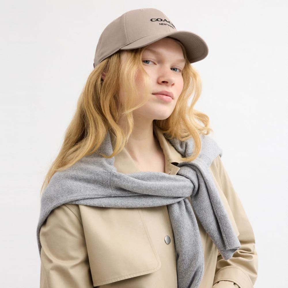 Coach Embroidered Baseball Hat Grey Birch