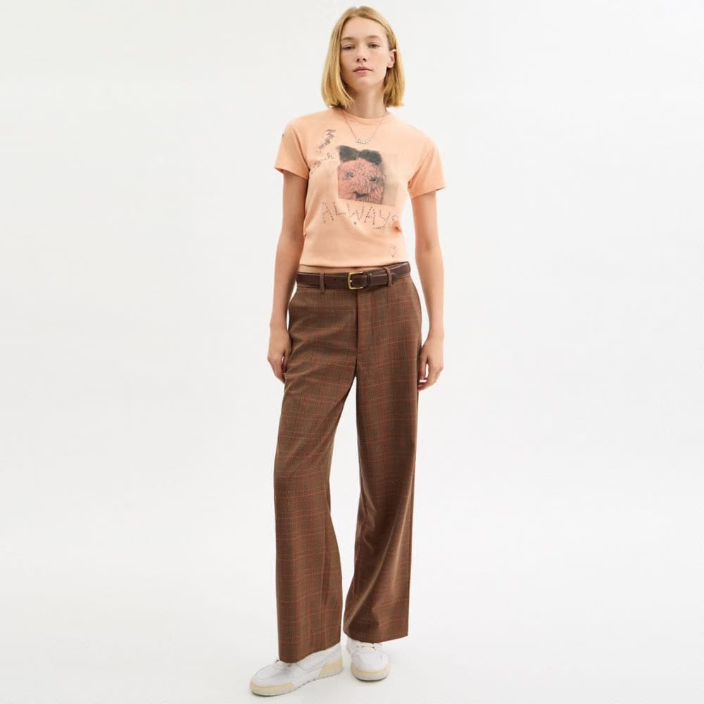 Coach Carroty Shrunken T-Shirt In Organic Cotton Light Orange