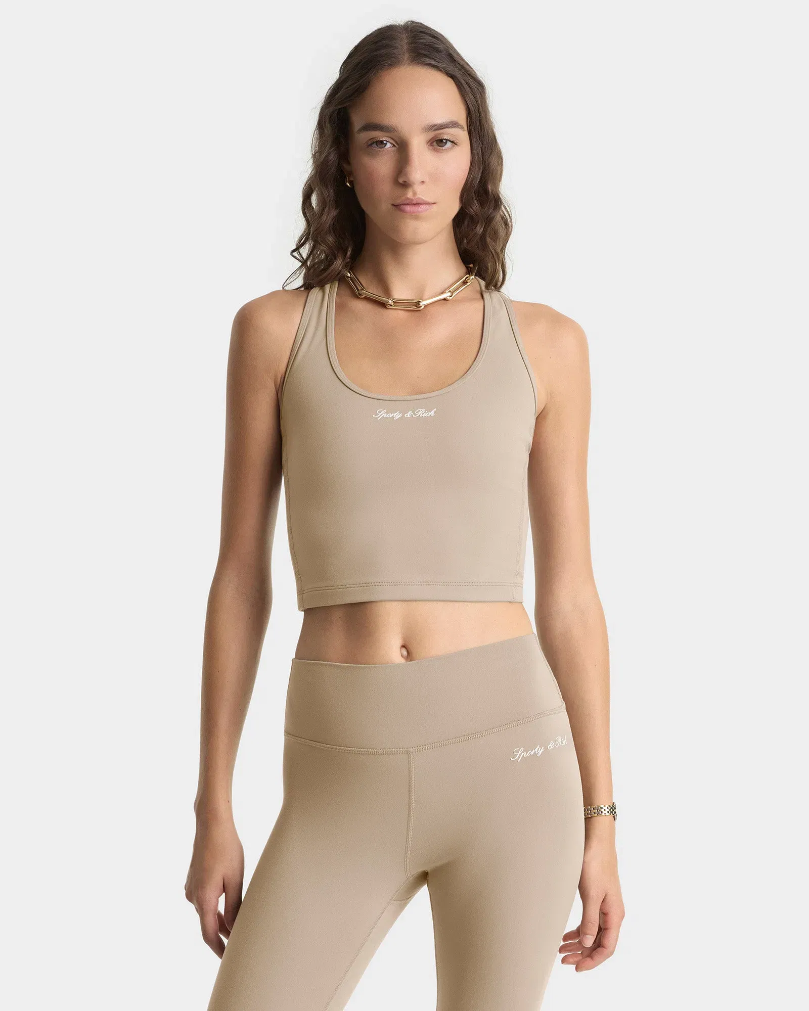Signature Logo Sports Tank - Hazelnut