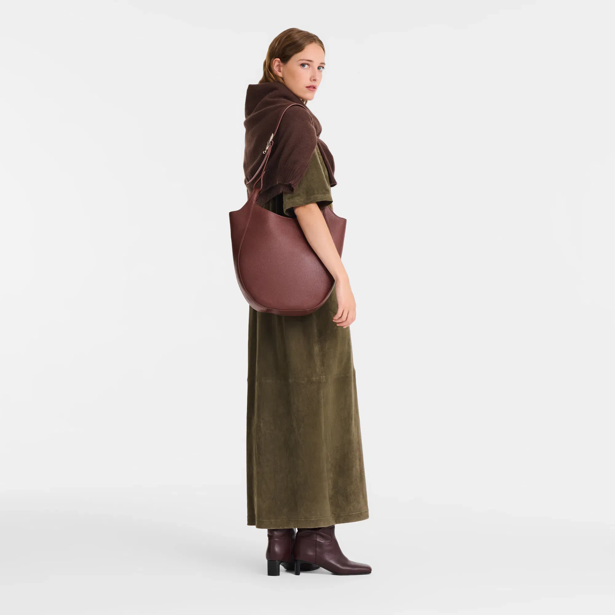 Longchamp Le Foulonné L Hobo bag Coffee