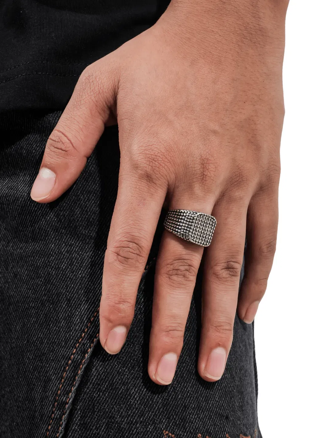 Manaca Obsidian Matrix Ring