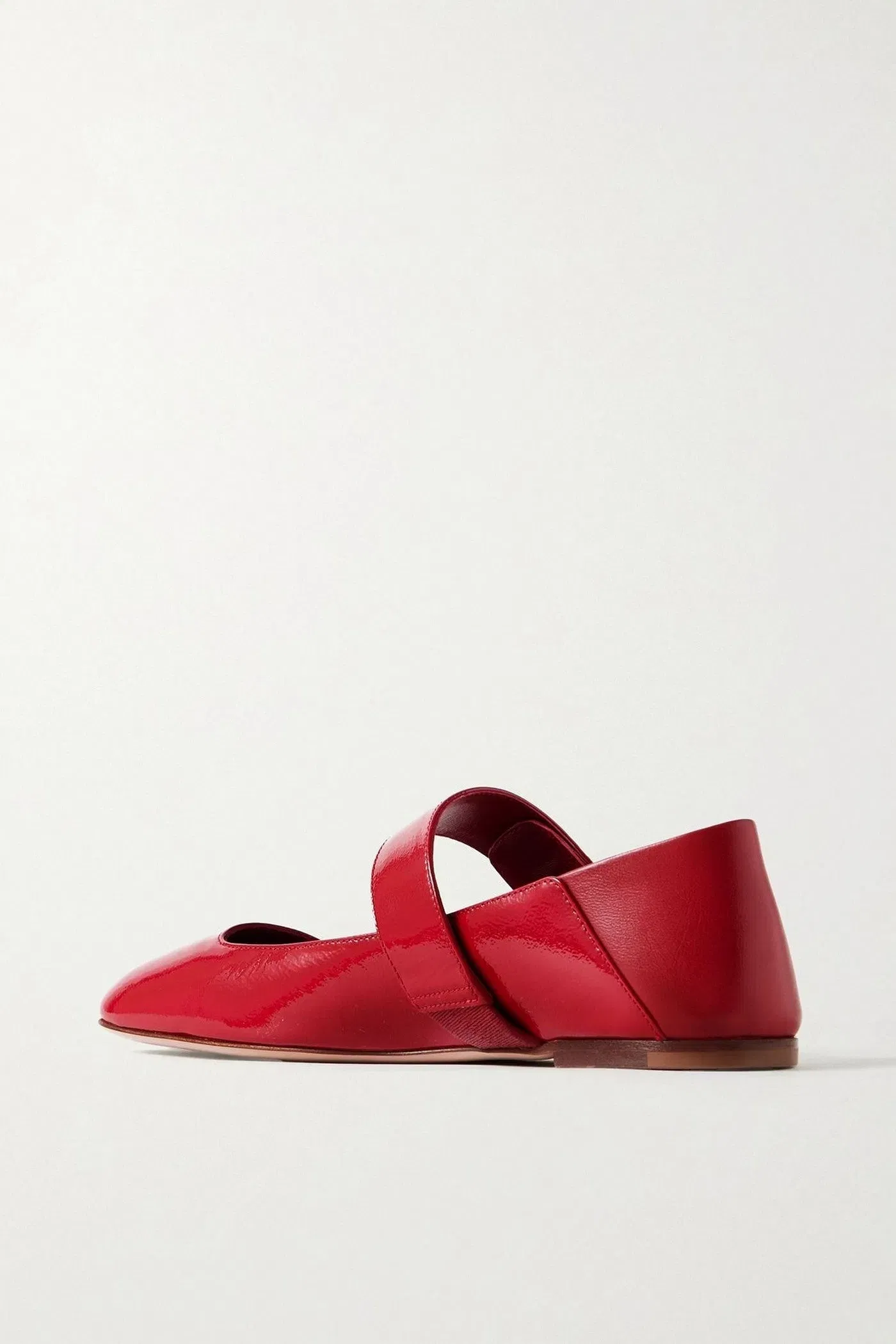 Valentino Garavani Vlogo Locker Patent-Leather Ballet Flats Red Women's