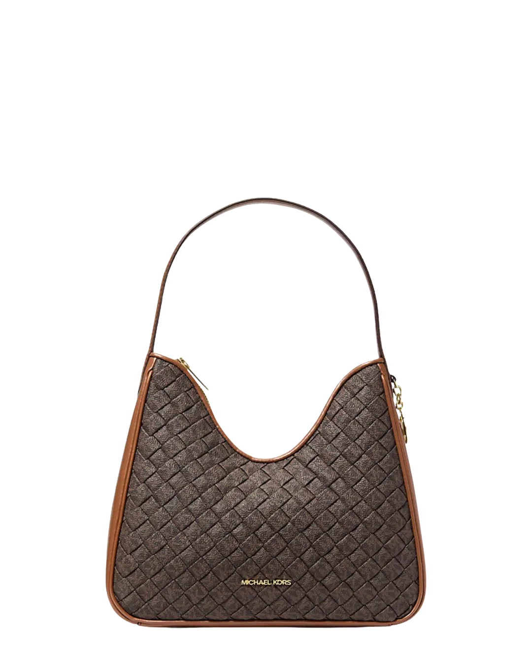 Nayla Small Woven Signature Logo Hobo Shoulder Bag