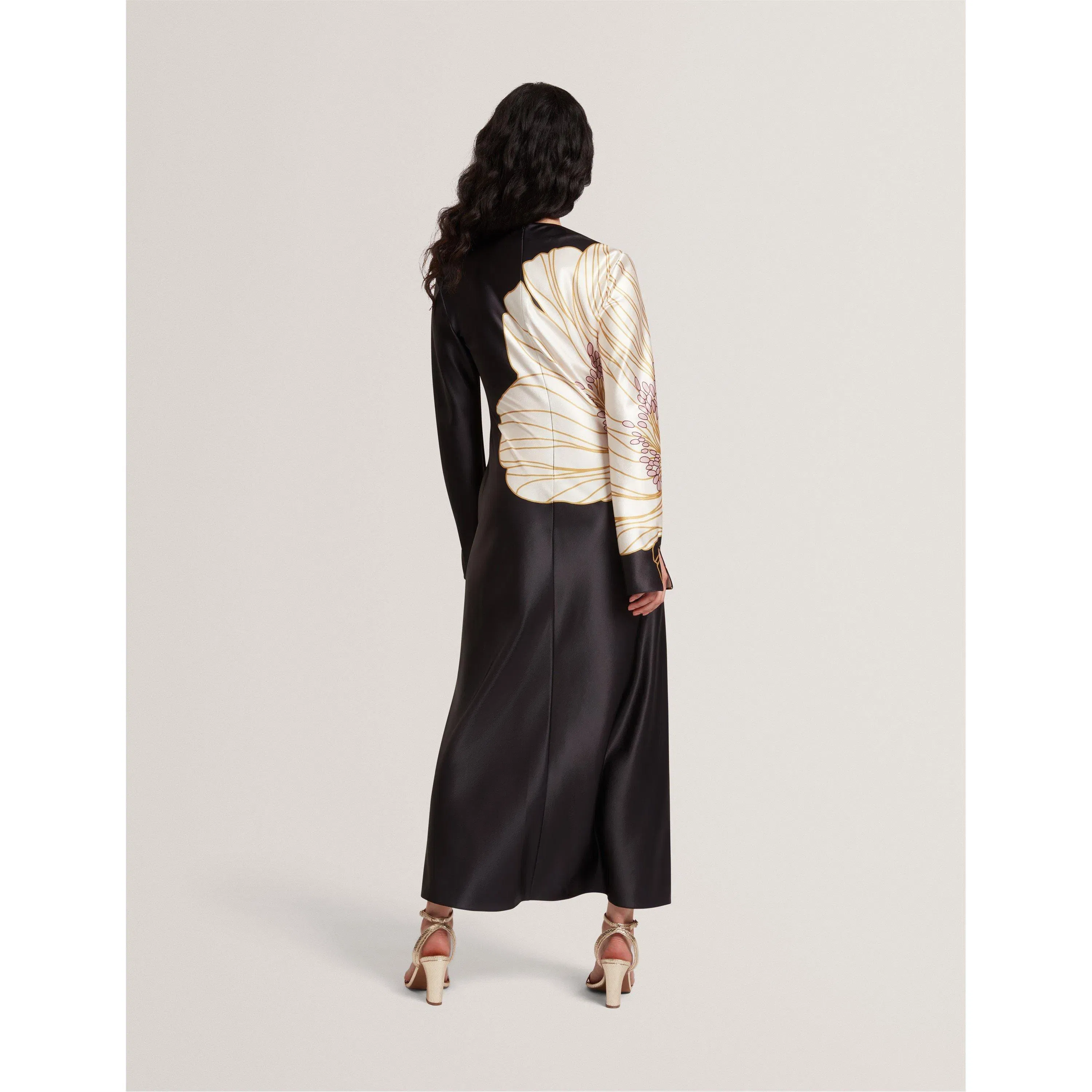 Long-Sleeve Midi Tea Dress