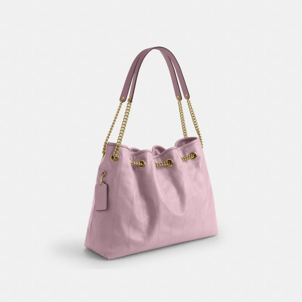 Coach Evelyn Shoulder Bag With Quilting Gold Carnation