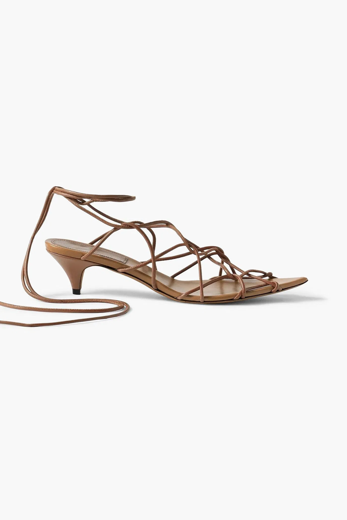 Khaite Arden Leather Sandals Camel Women's