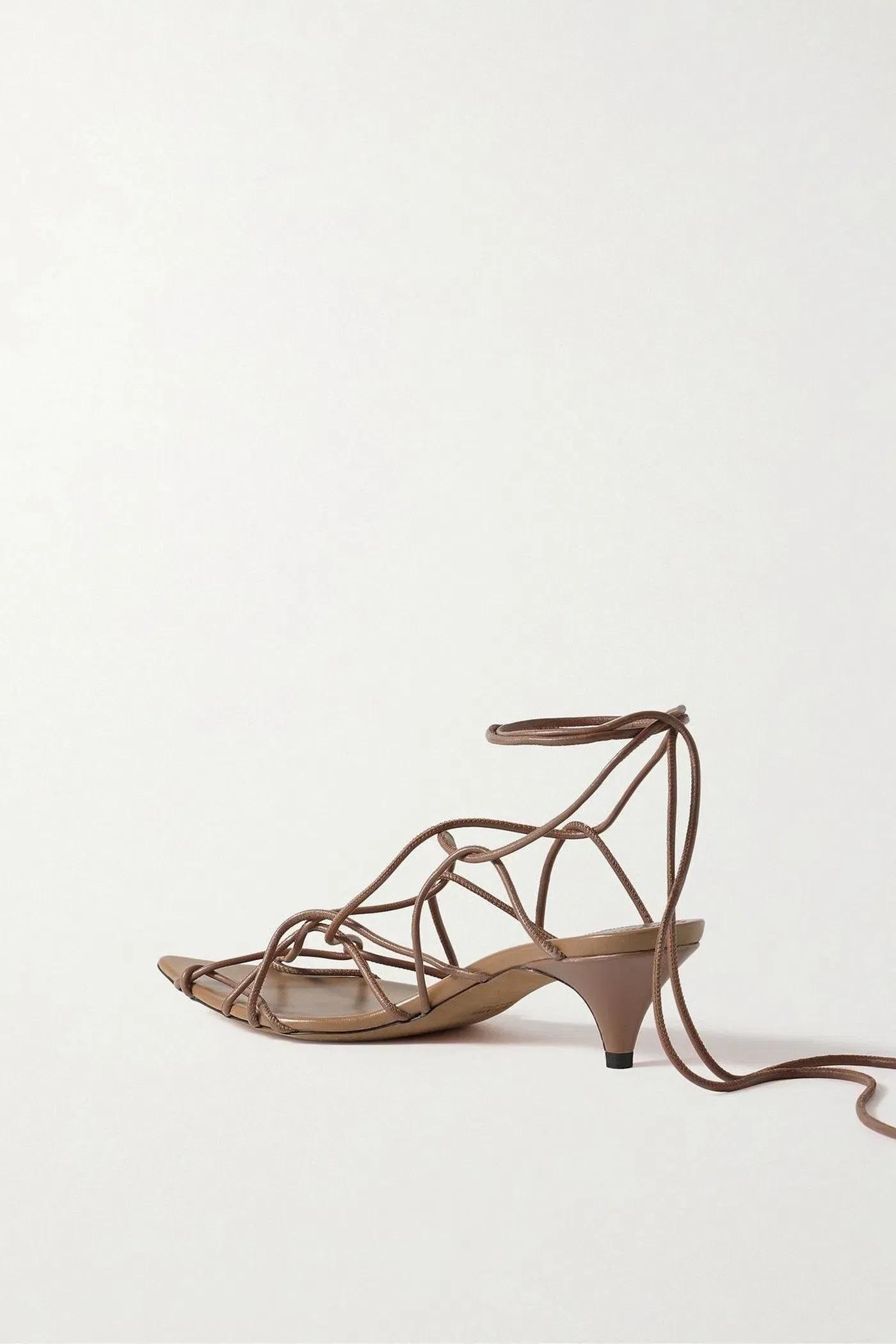 Khaite Arden Leather Sandals Camel Women's