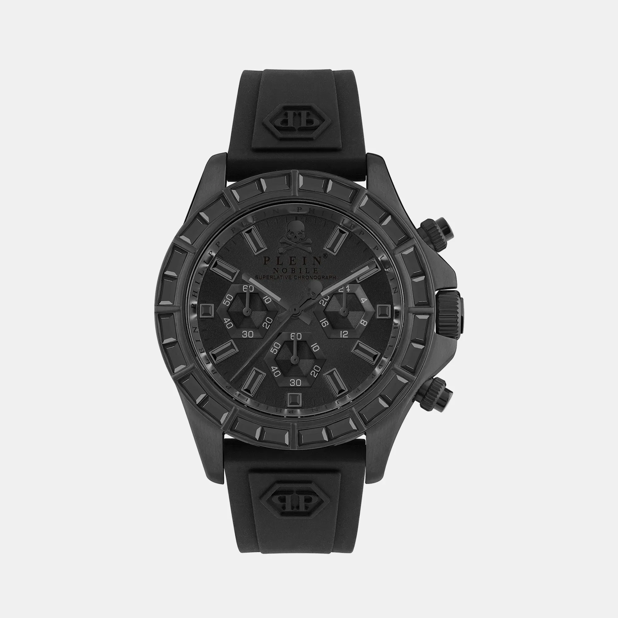 Philipp Plein Street Couture Unisex Quartz Black Dial Chronograph Silicone Watch Pwvaa0423