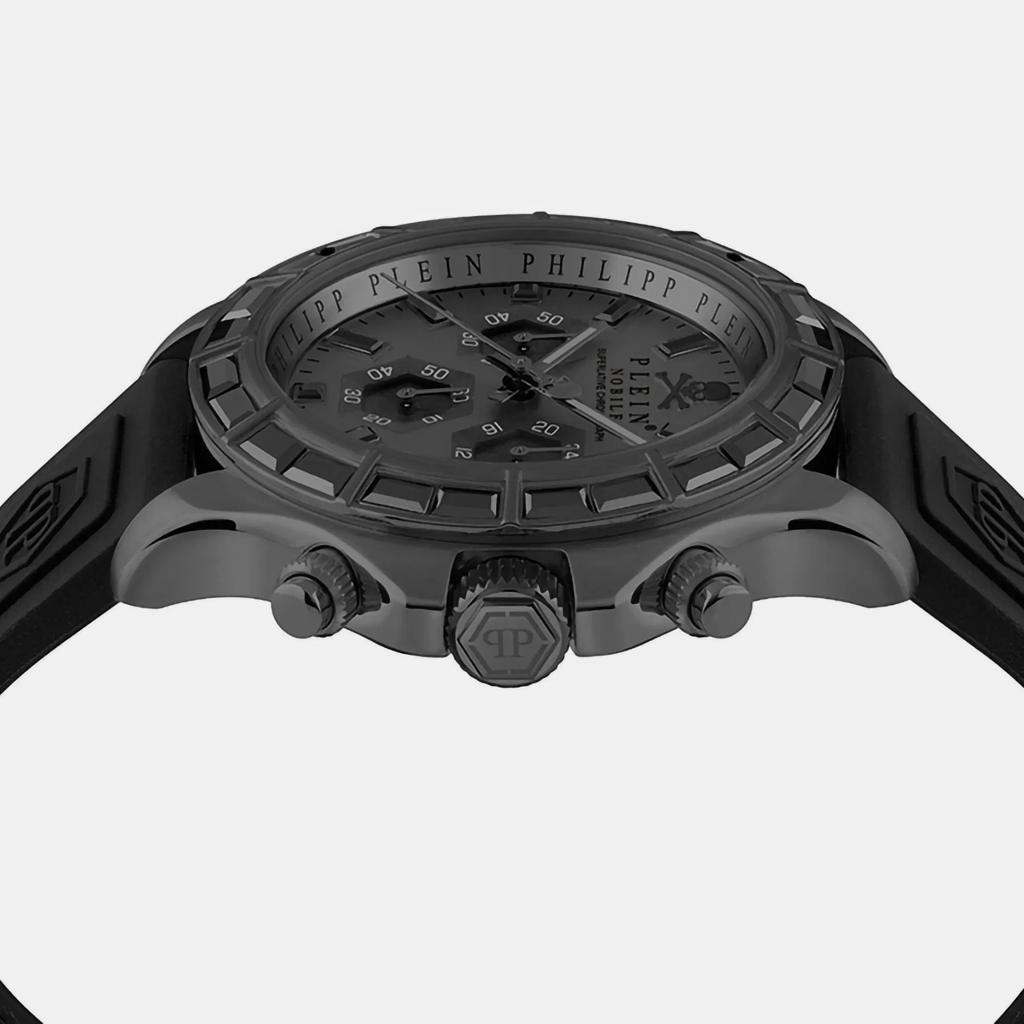 Philipp Plein Street Couture Unisex Quartz Black Dial Chronograph Silicone Watch Pwvaa0423
