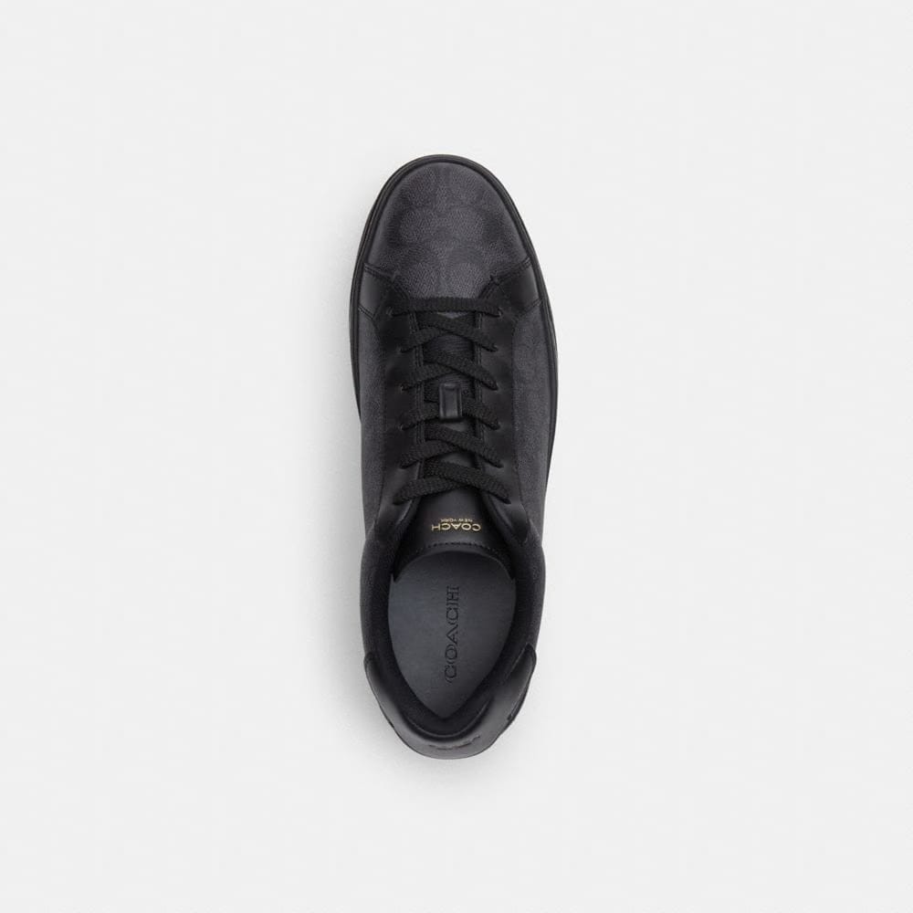 Men's Coach High Line Sneaker In Signature Canvas Graphite Black