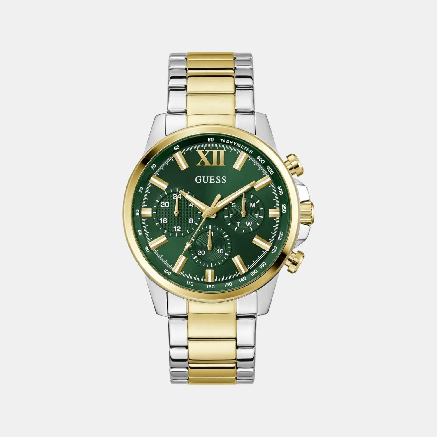 Guess Gd Walker Men Quartz Green Dial Analog Stainless Steel Gw0900G5