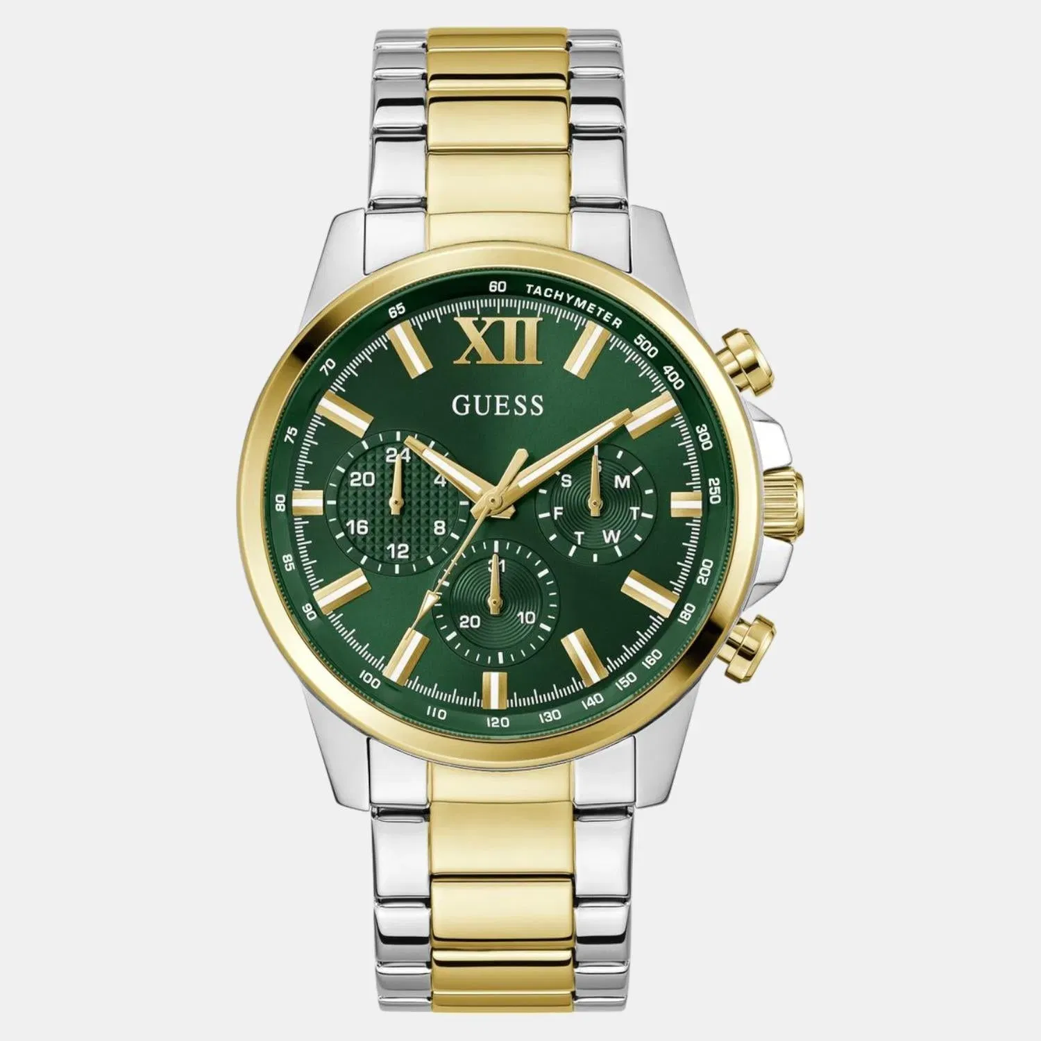 Guess Gd Walker Men Quartz Green Dial Analog Stainless Steel Gw0900G5