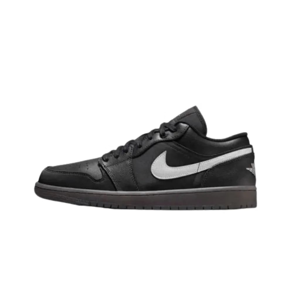 Jordan 1 Low Black White Dark Smoke Grey (REFLECTIVE SWOOSH)