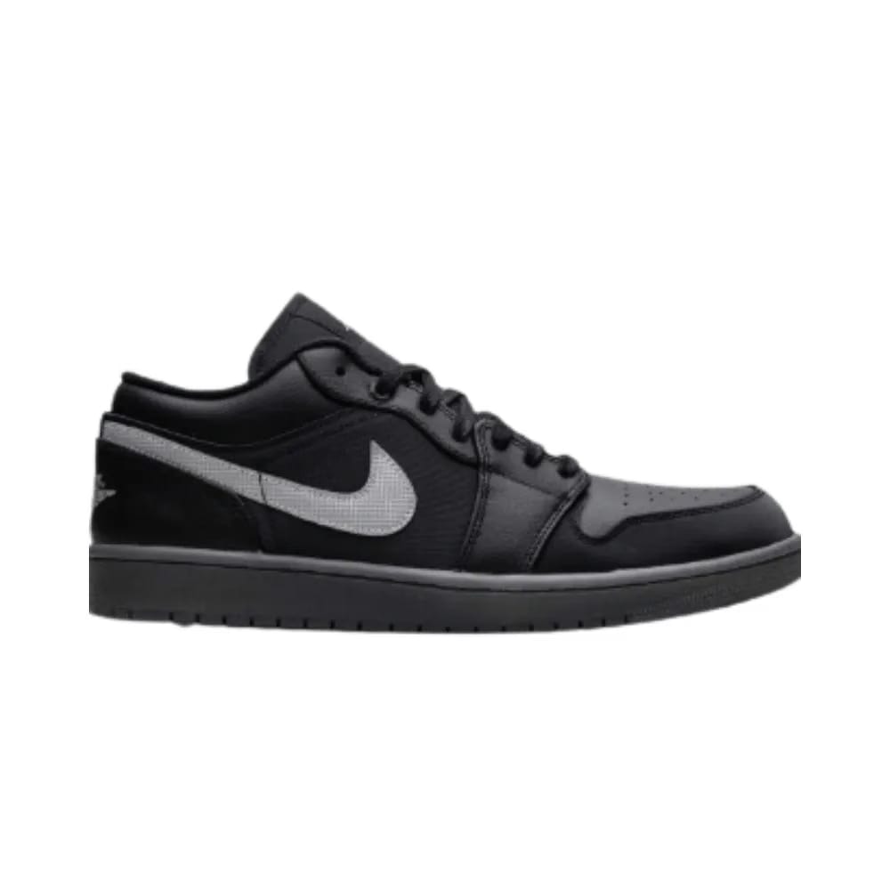 Jordan 1 Low Black White Dark Smoke Grey (REFLECTIVE SWOOSH)