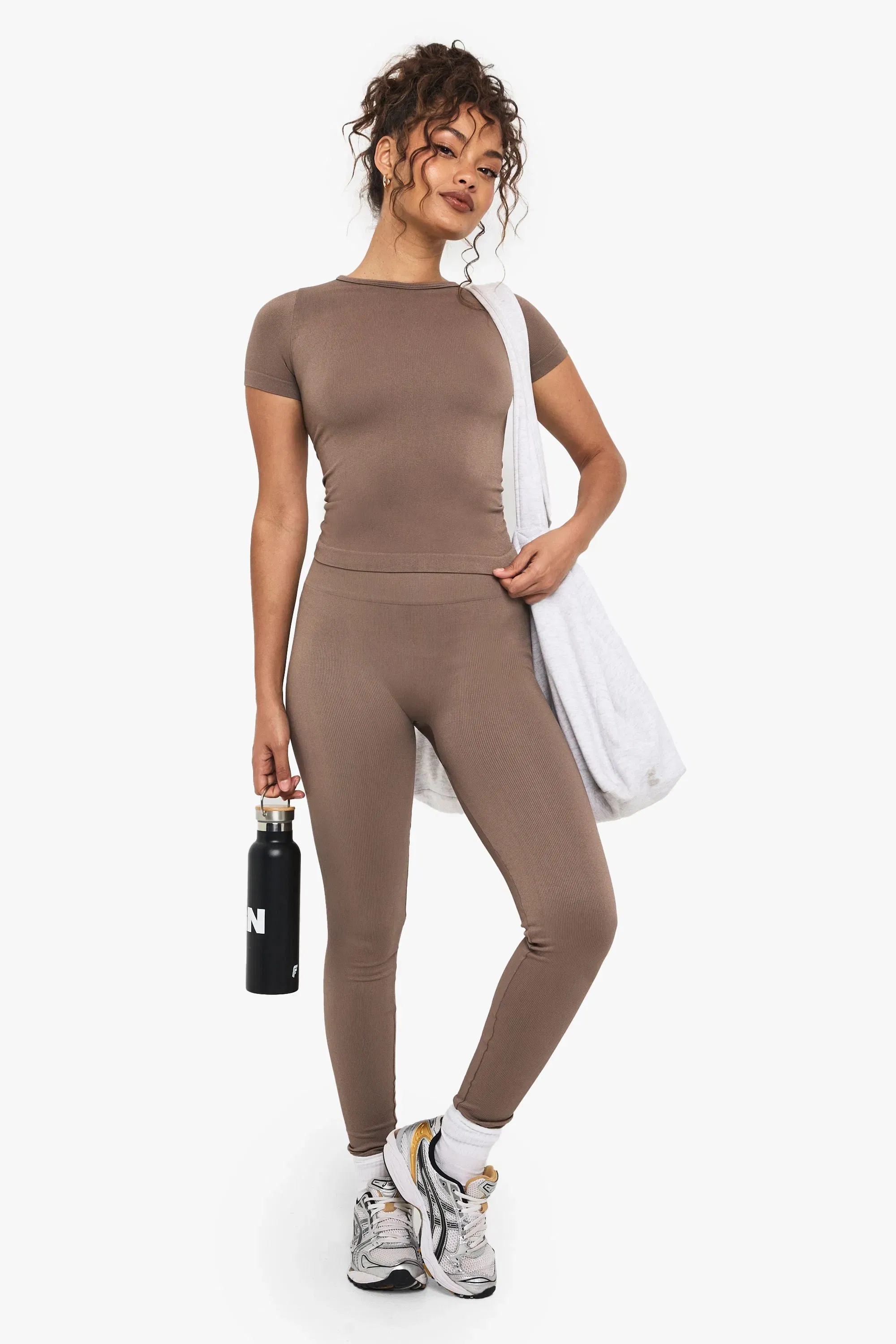 Boohoo Basics Seamless Rib Short Sleeve Top