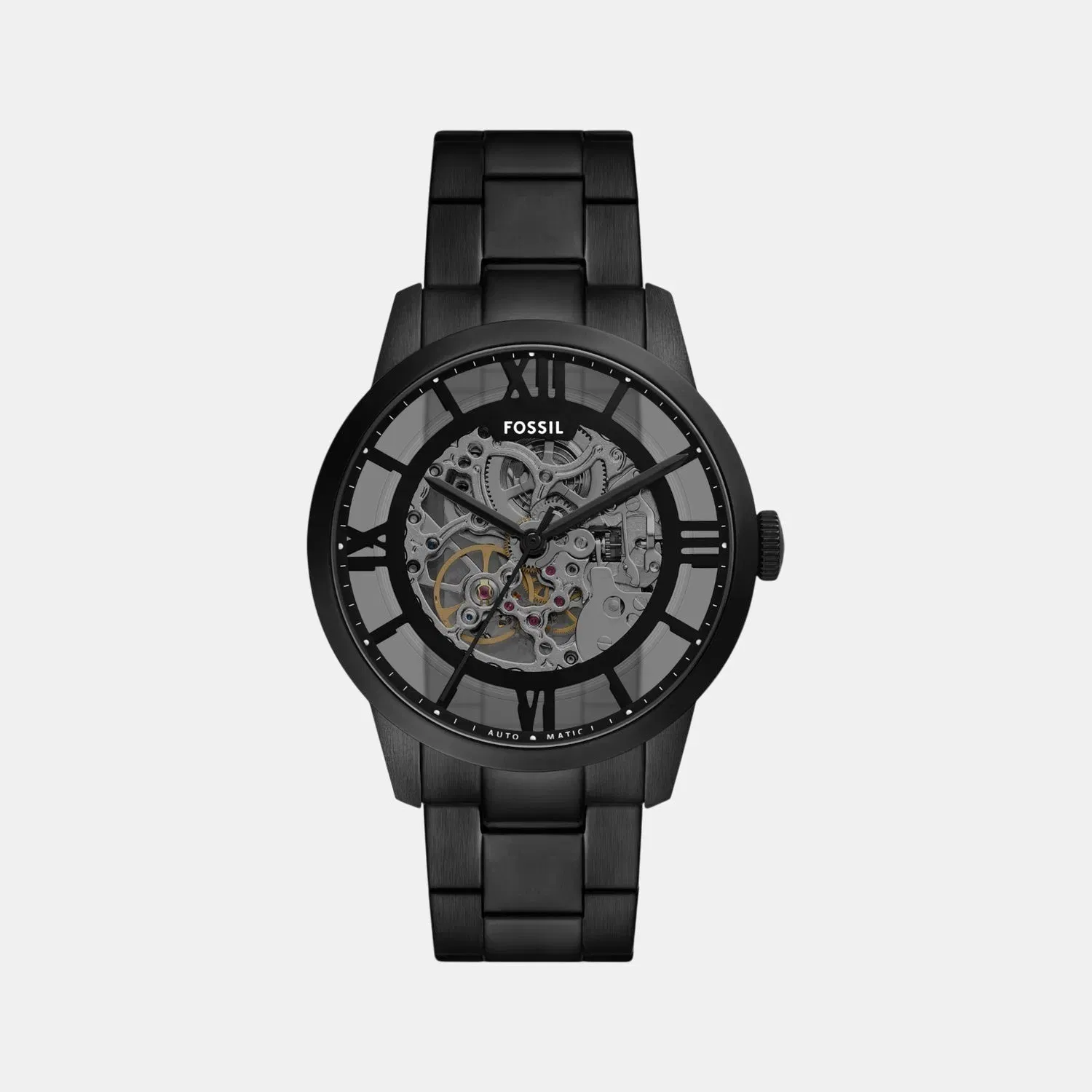Fossil Men Mechanical Transparent Dial Analog Stainless Steel Watch Me3269