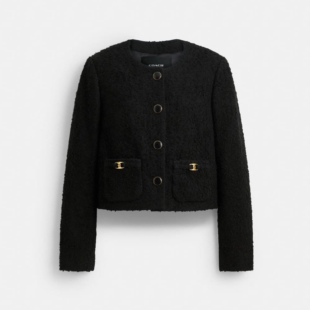 Coach Heritage C Boucle Jacket Black
