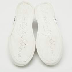 Dolce & Gabbana Black/White Leather Portofino Low Top Sneakers