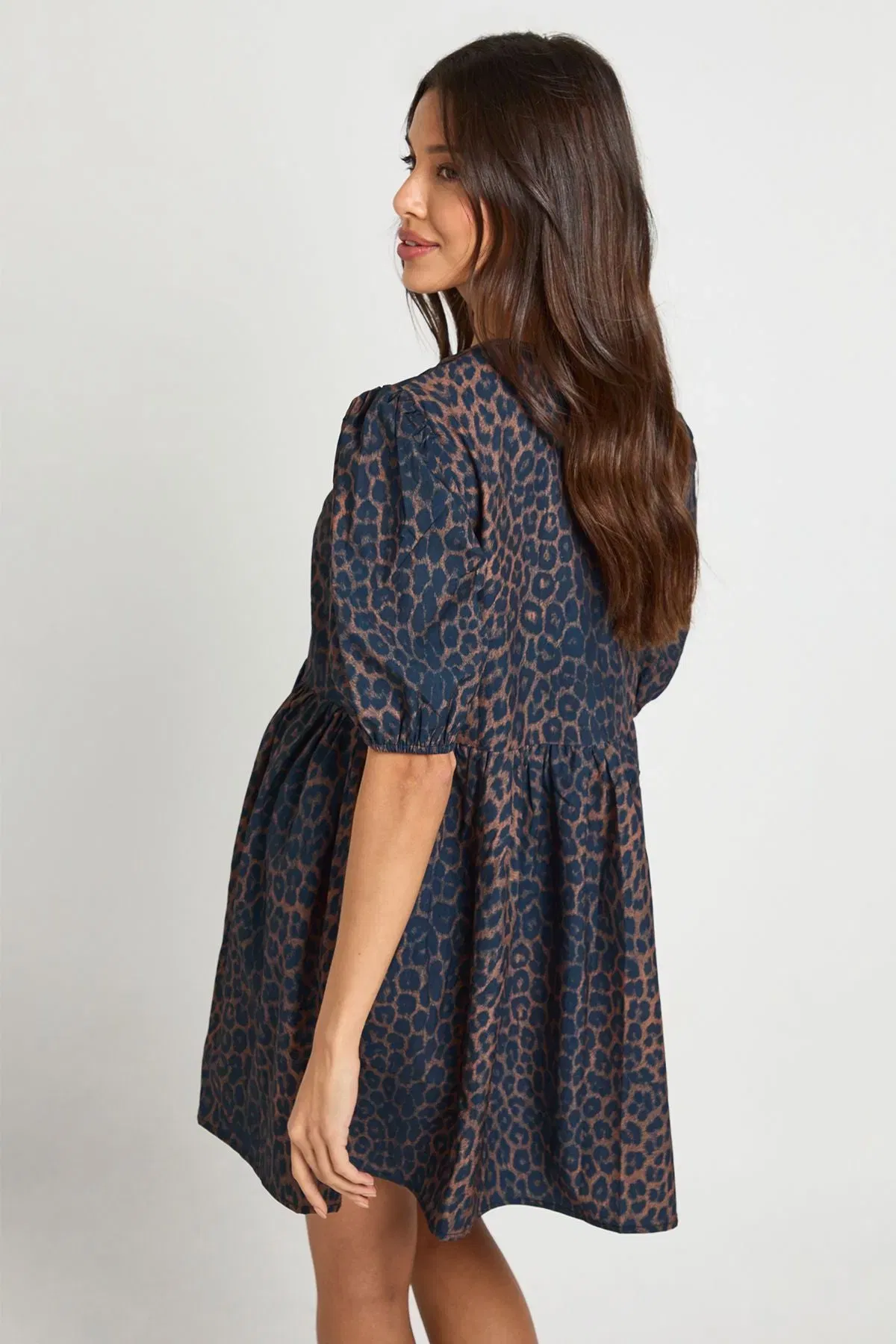 Leopard Tie Front Mini Dress