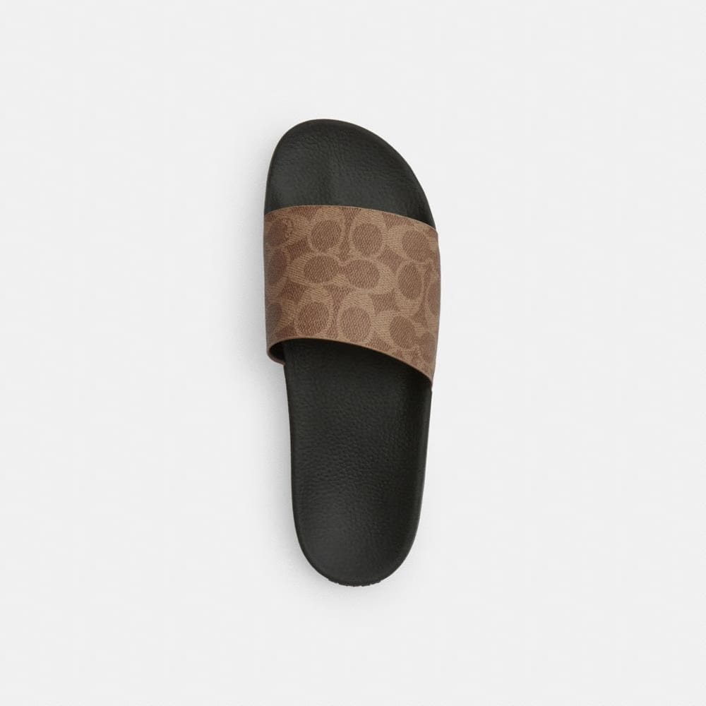 Men's Coach Slide In Signature Canvas Khaki