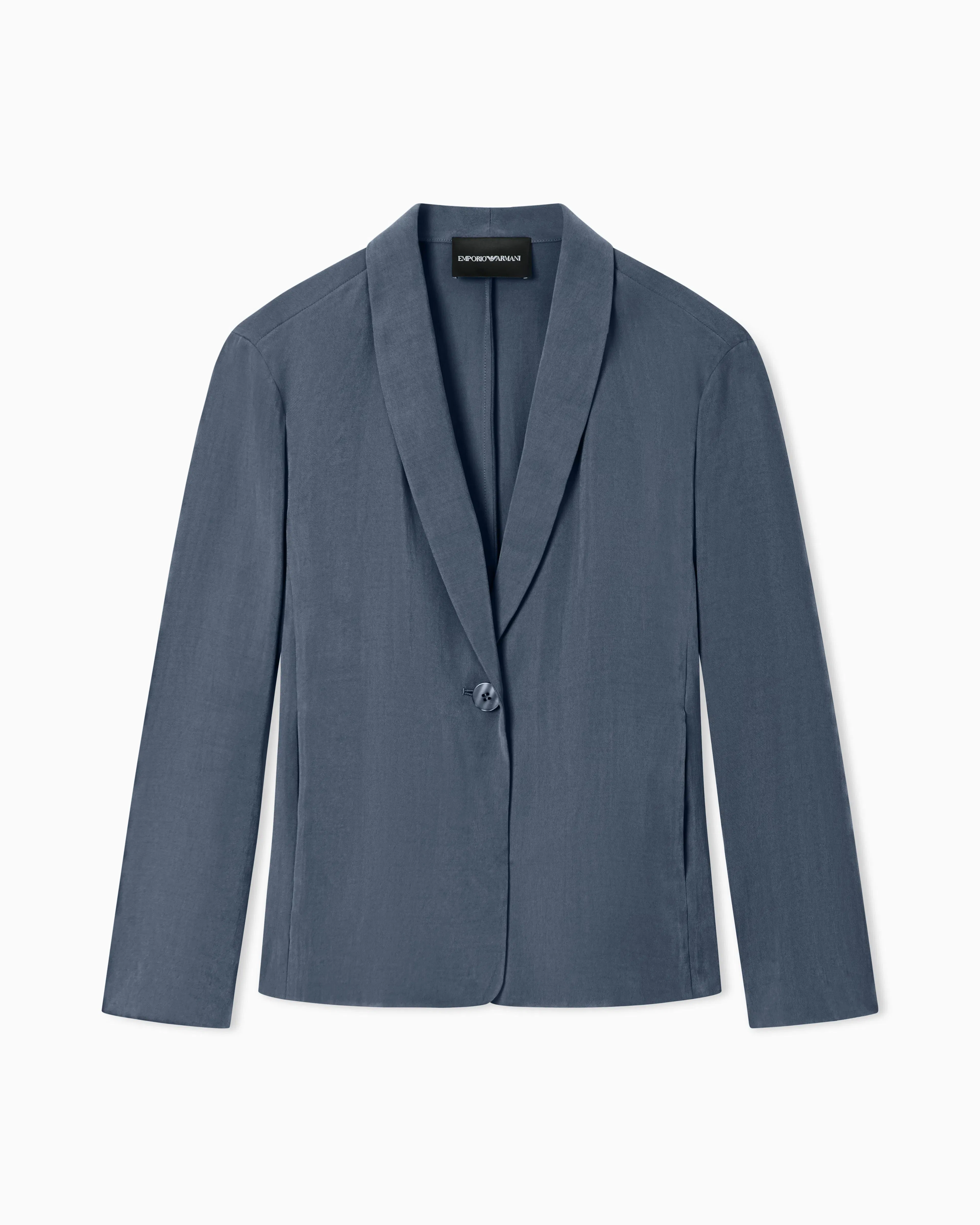 Emporio Armani Washed twill single-breasted jacket with shawl collar