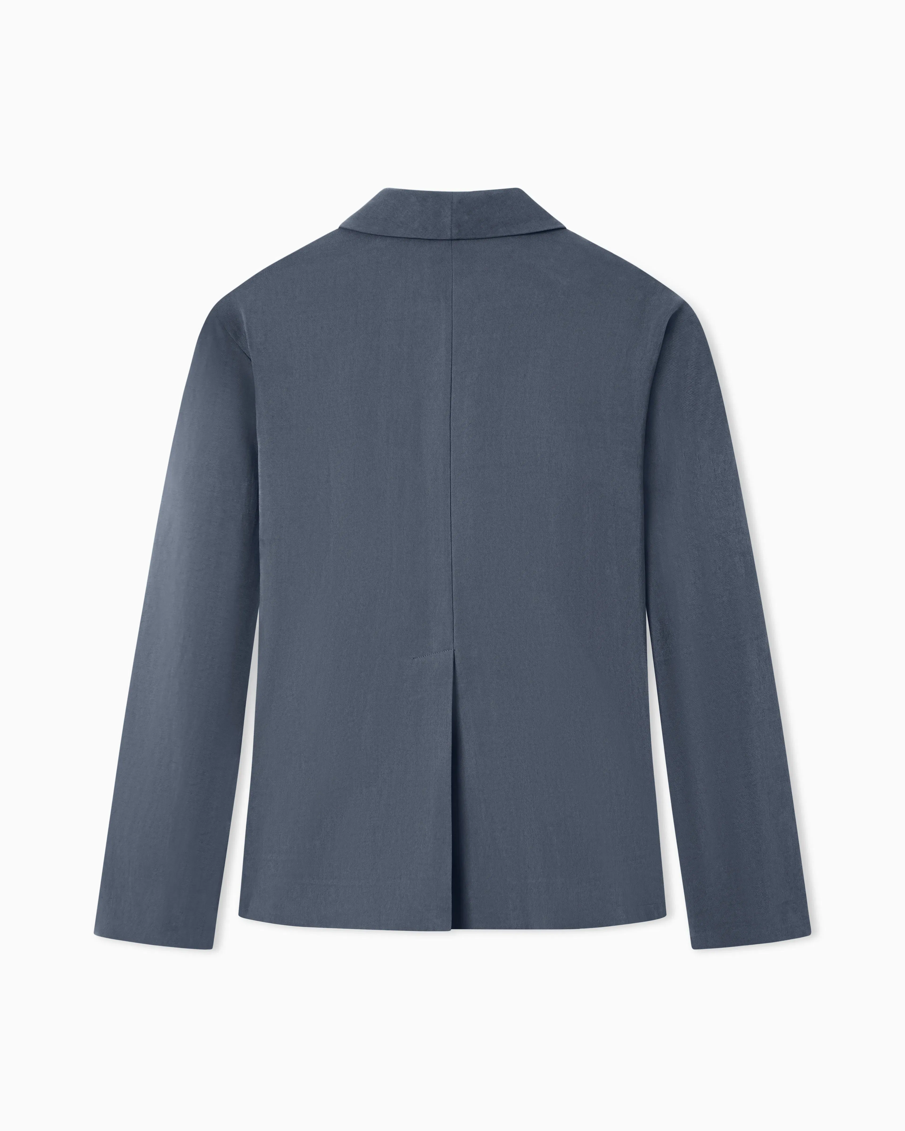 Emporio Armani Washed twill single-breasted jacket with shawl collar