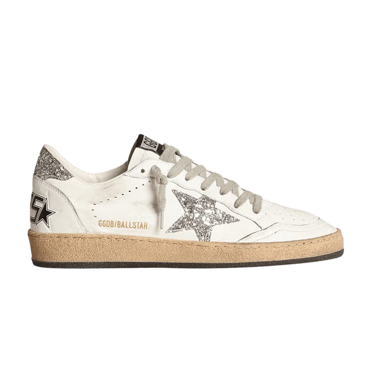 Golden Goose Wmns Ballstar 'White Silver Glitter'