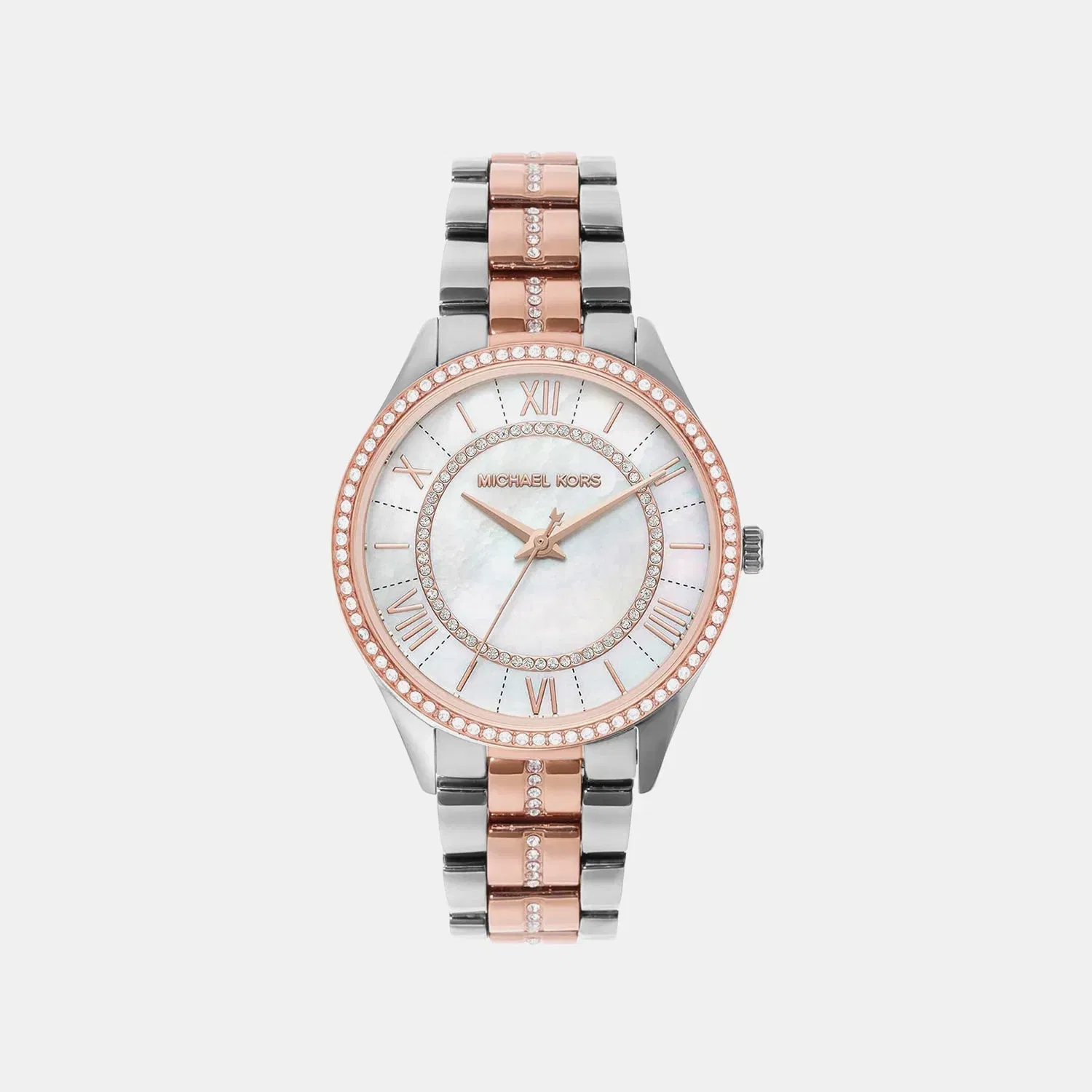 Michael Kors Lauryn Women Quartz Mother Of Pearl Dial Analog Stainless Steel Watch Mk3979