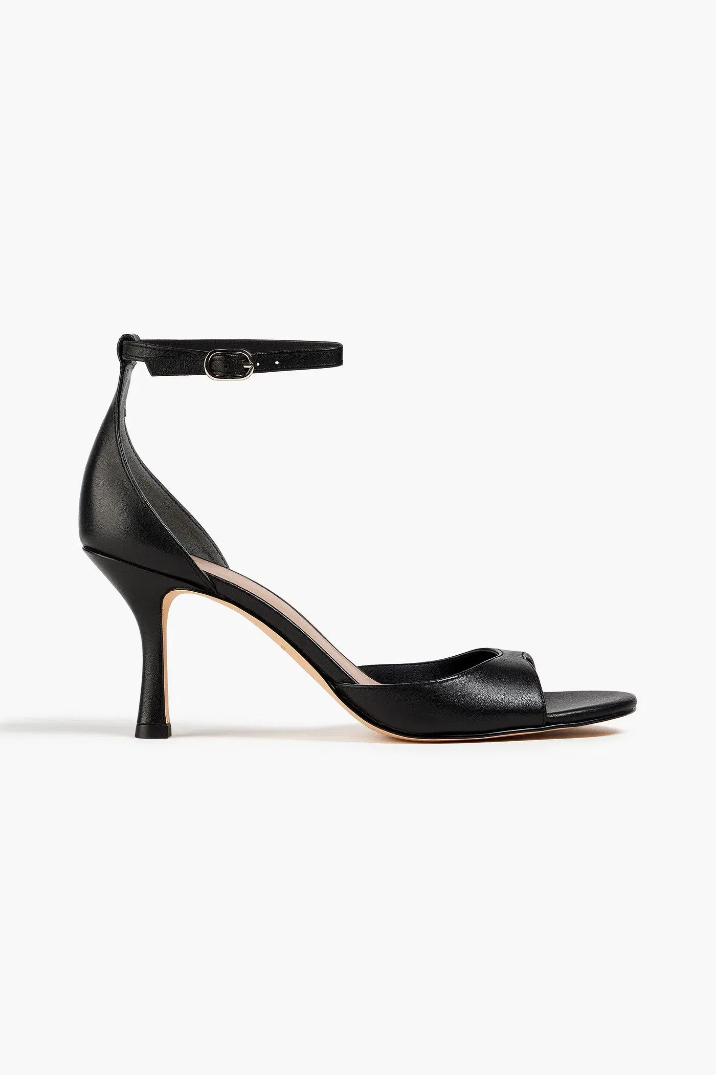 Stuart Weitzman Isla 75 Leather Sandals Black Women's