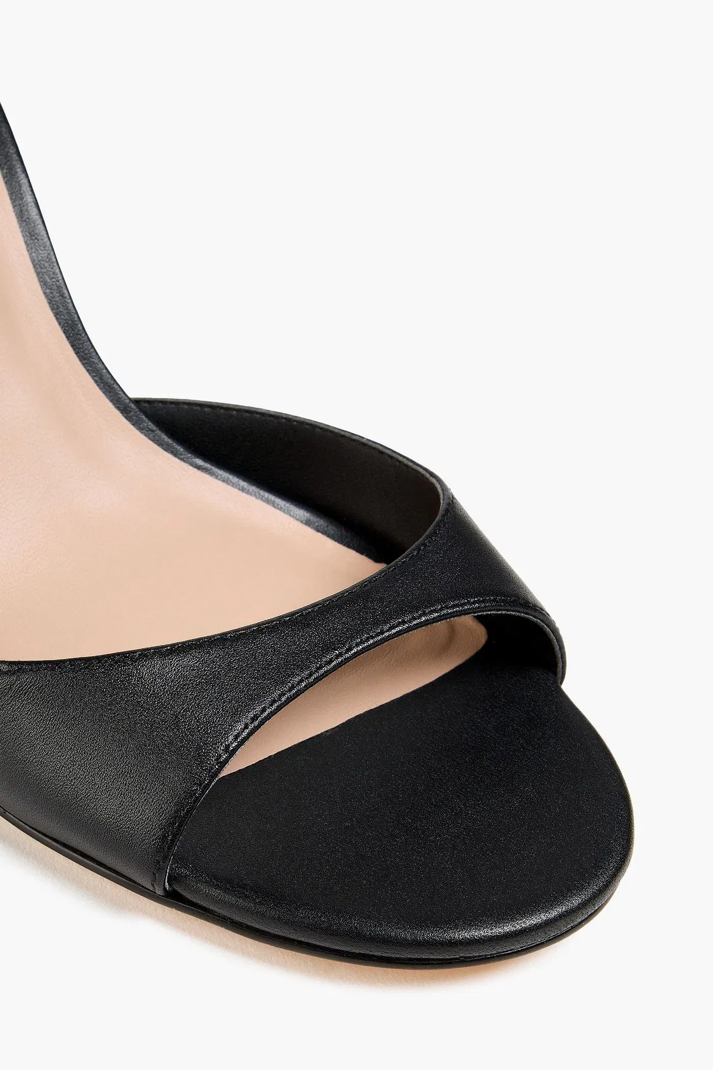 Stuart Weitzman Isla 75 Leather Sandals Black Women's