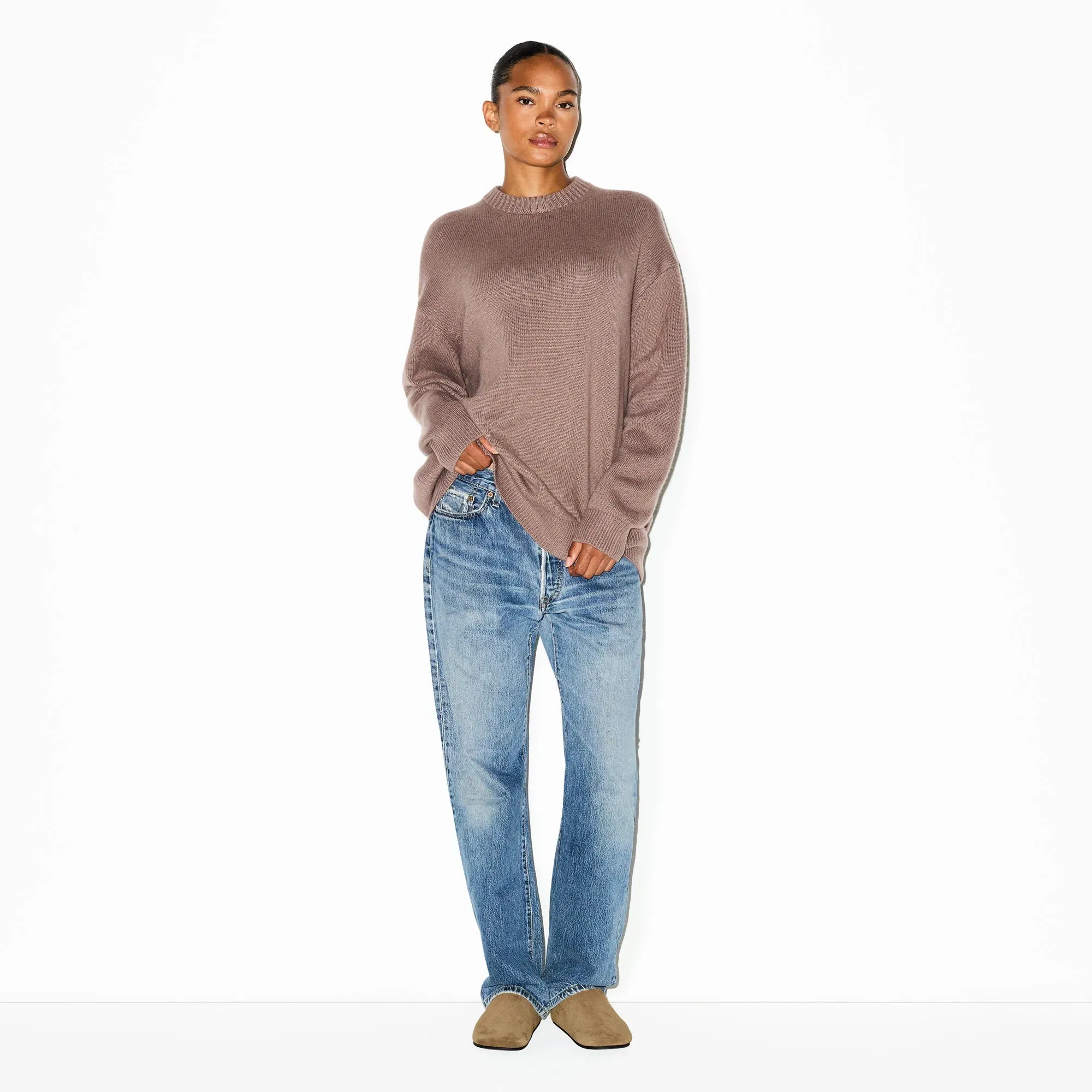 CASHMERE OVERSIZED SWEATER | UMBER