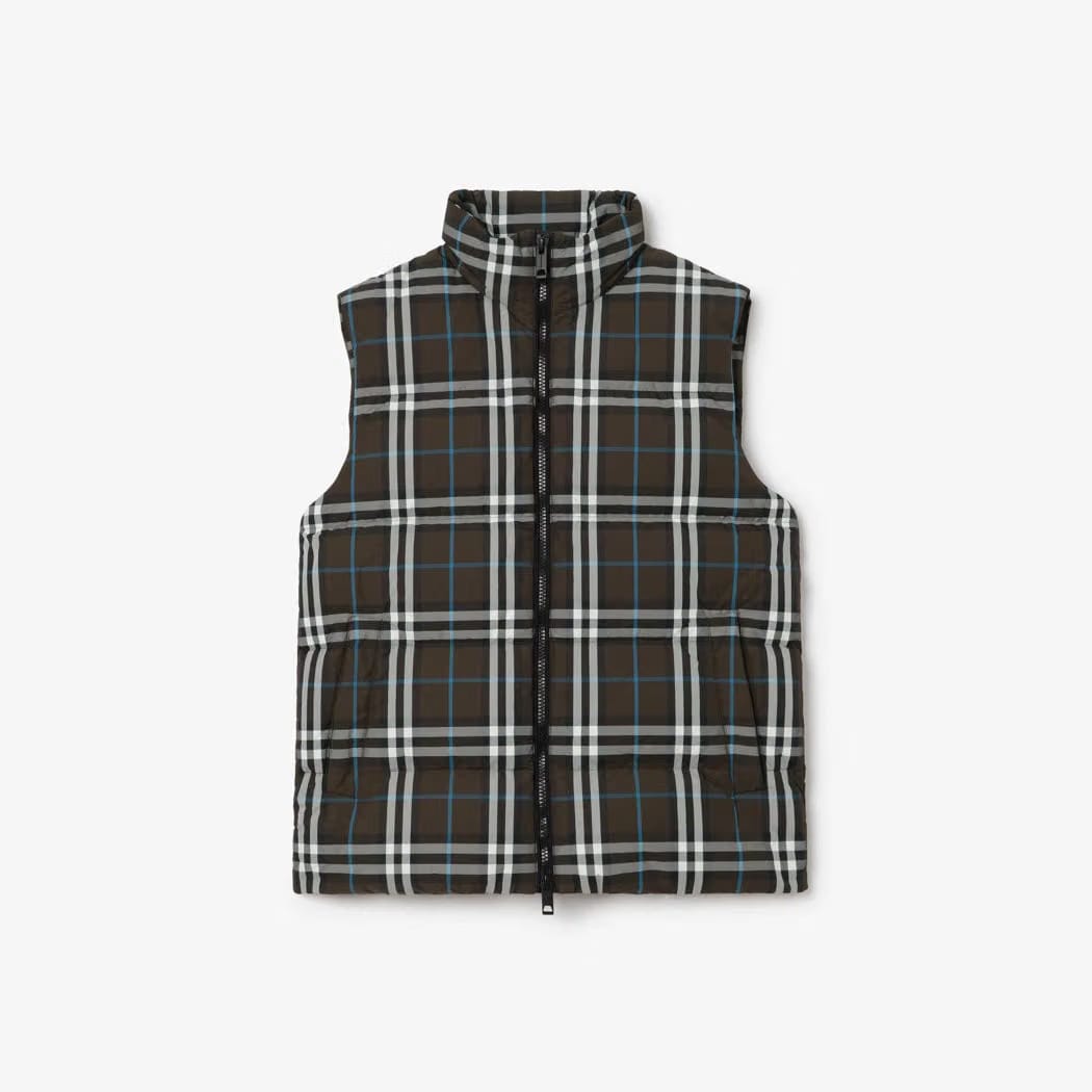 Check Puffer Gilet