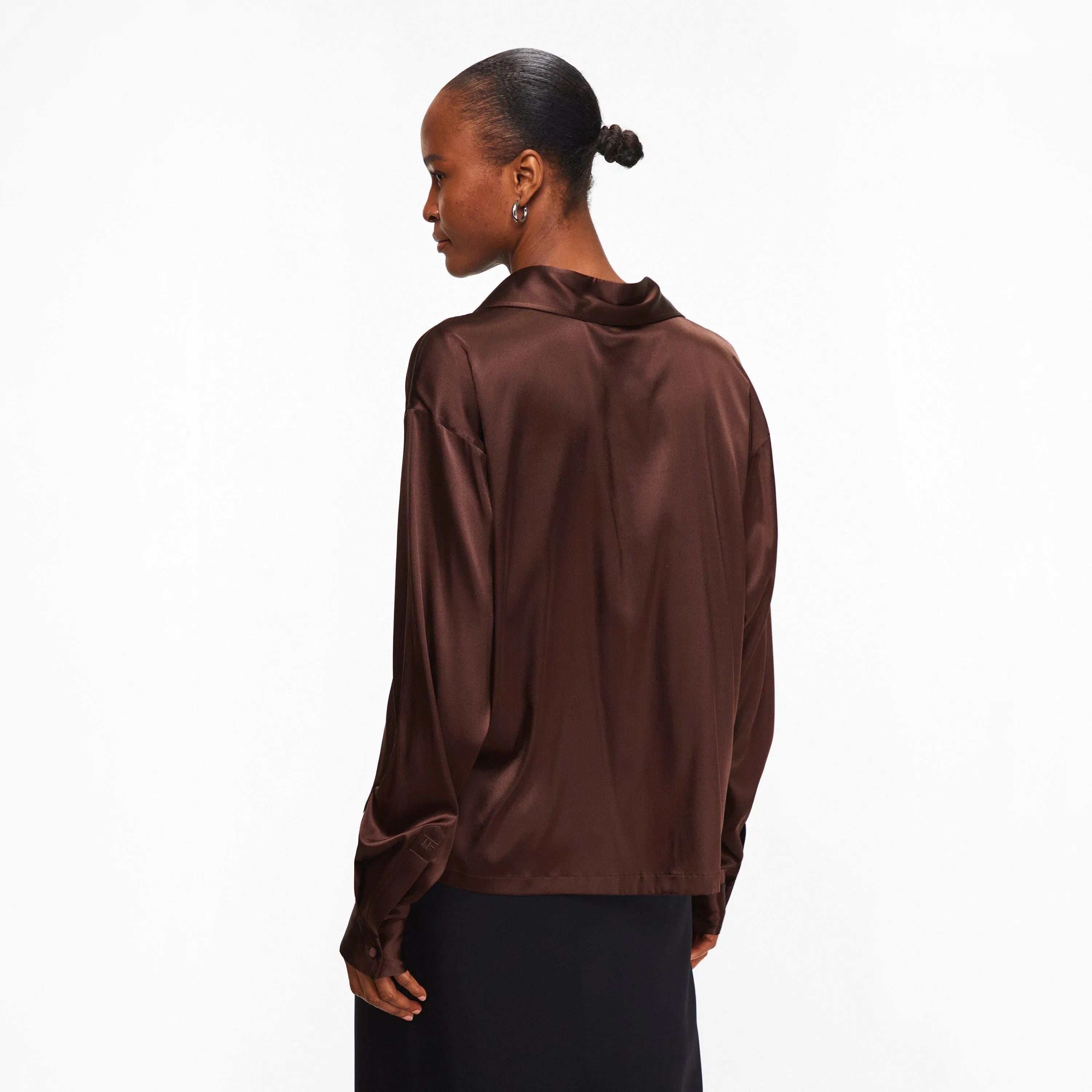 TF Silk Long Sleeve Plain Shirt