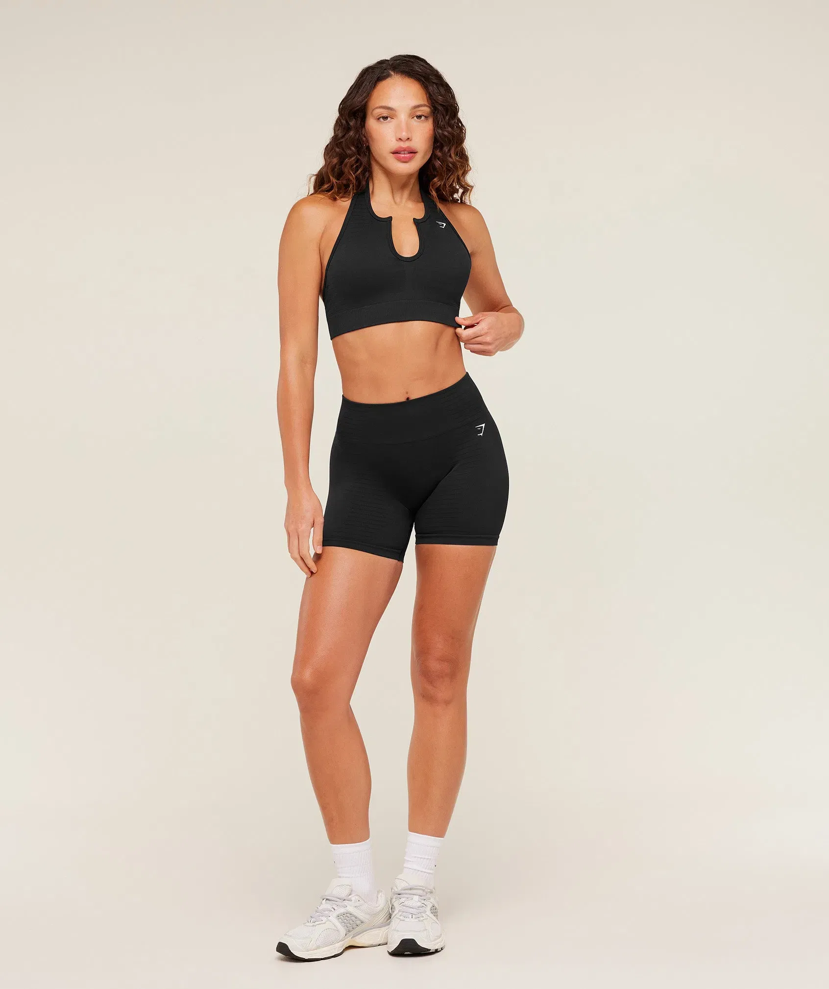Gymshark Steel Seamless Halter Neck Bra - GS Black