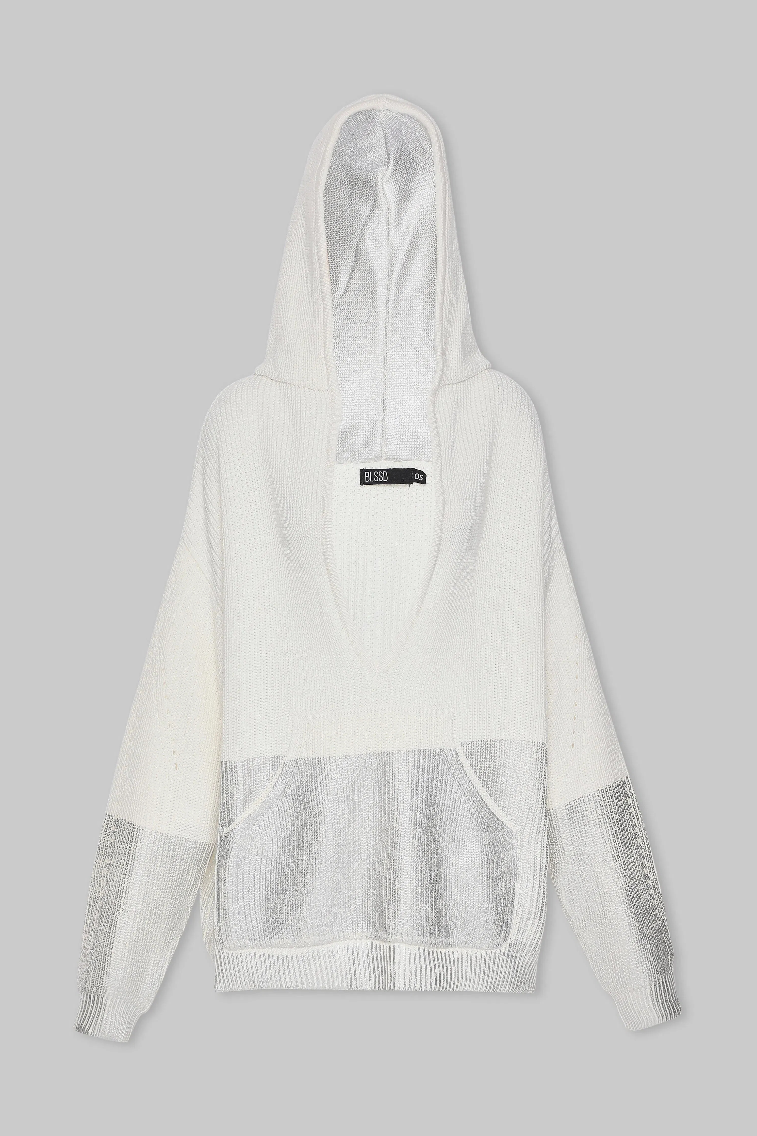 METALLIC EDGE KNIT HOODIE