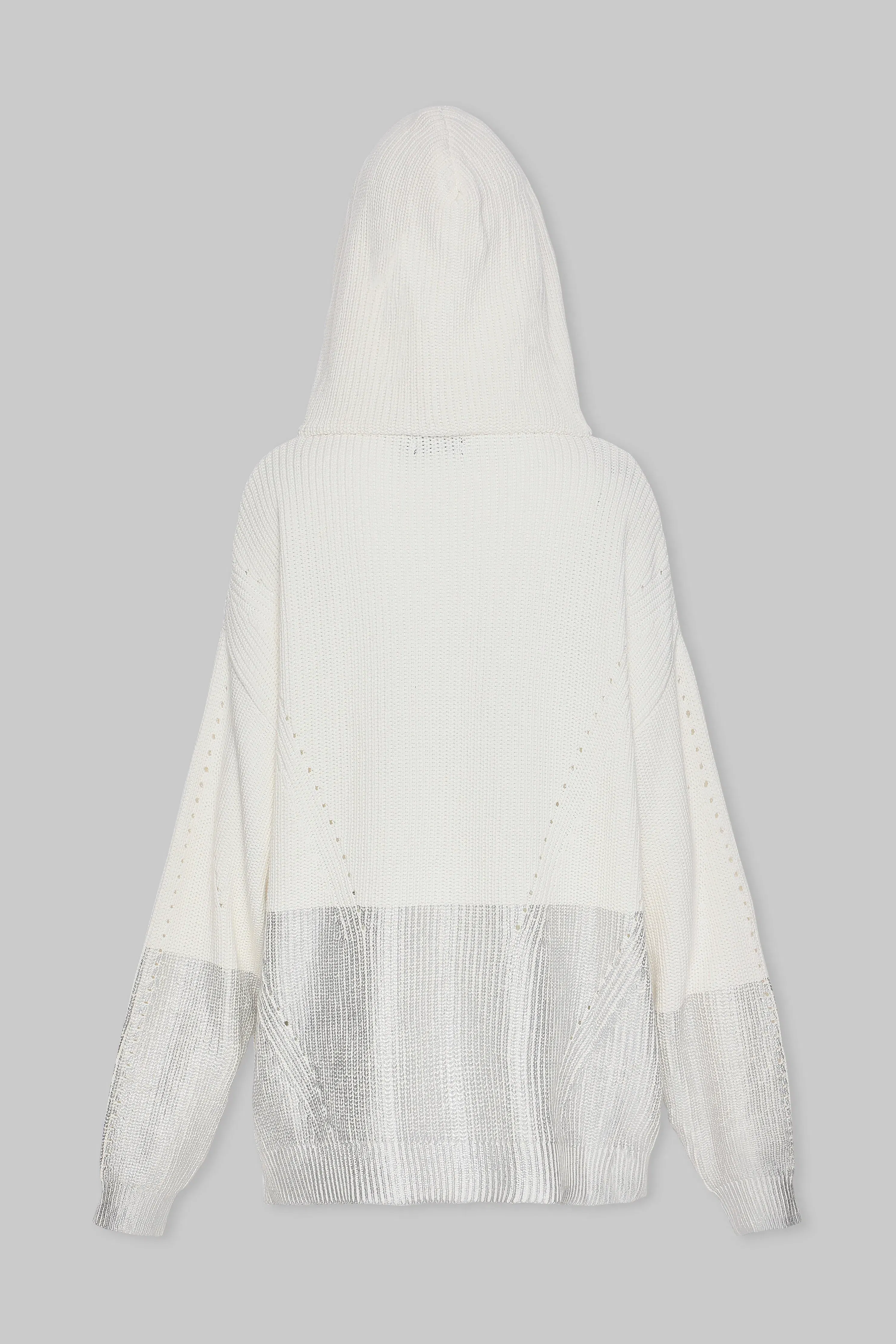 METALLIC EDGE KNIT HOODIE
