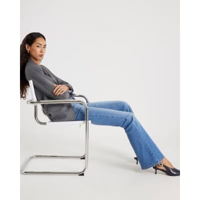 Blue High Waisted Sculpt Flared Jeans