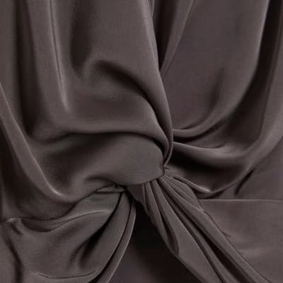 Purple Short Sleeve Wrap Front Blouse