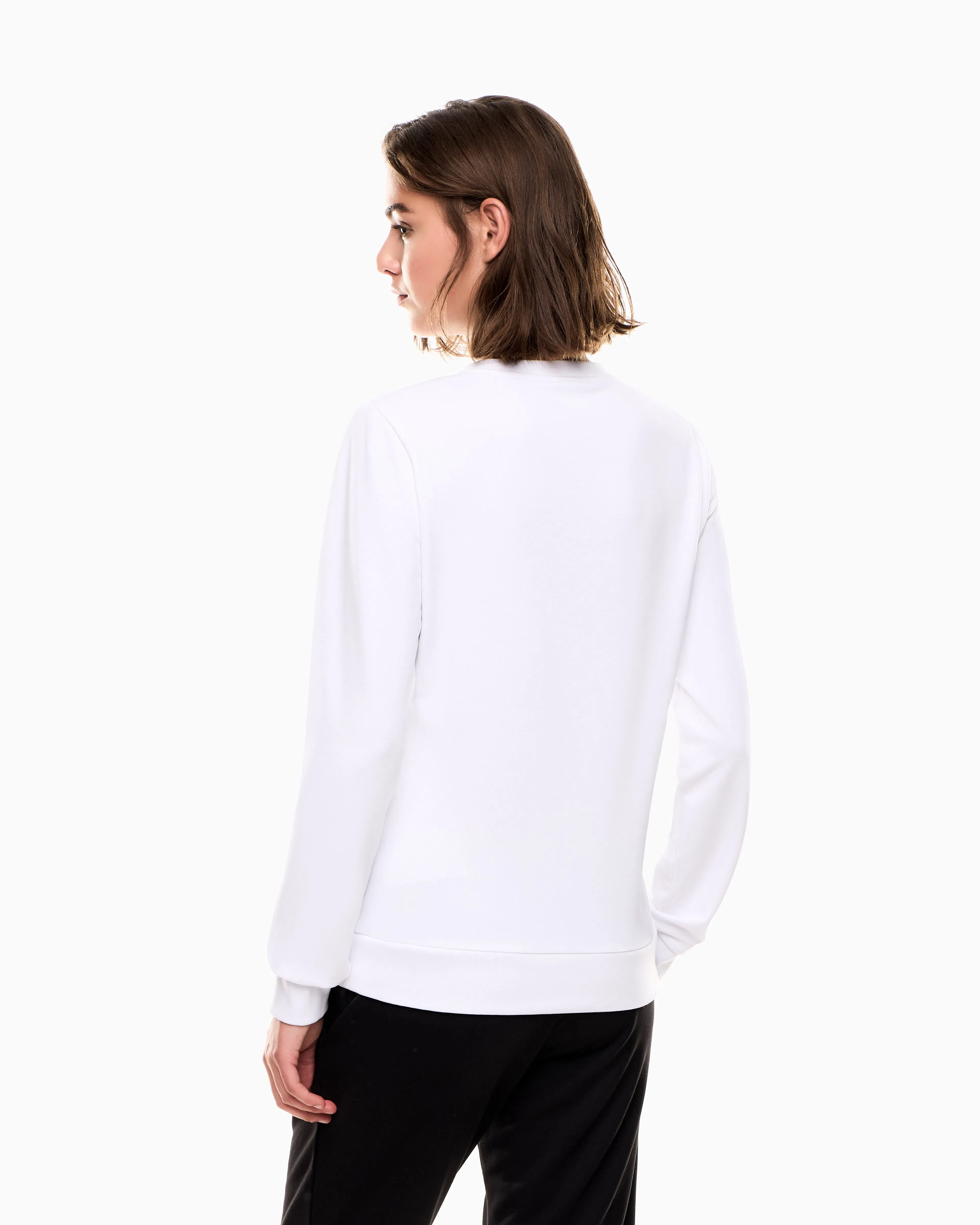 EA7 Stretch sweatshirt in a viscose blend with studs Evolution