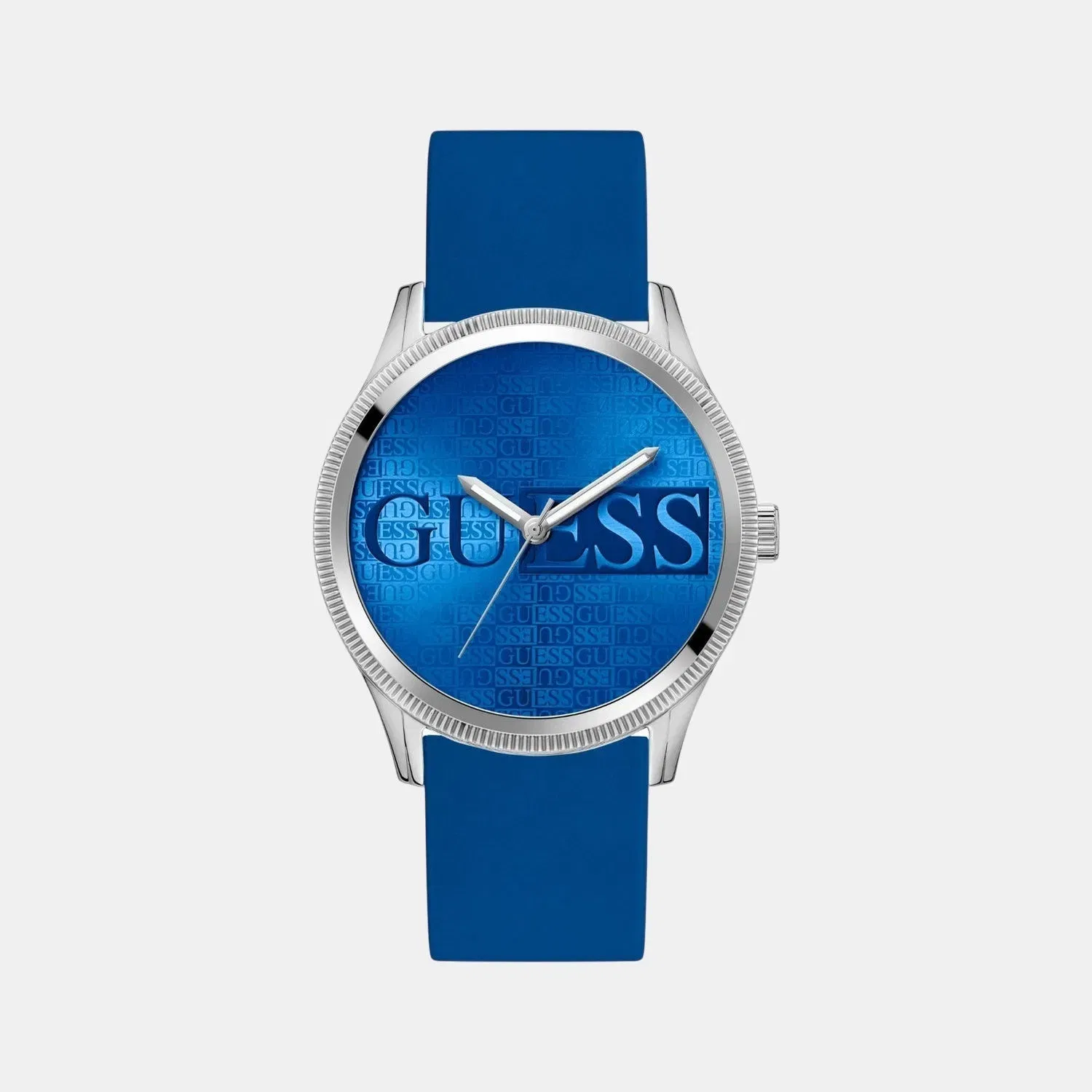Guess Trend Men Quartz Blue Dial Analog Silicone Watch Gw0726G1